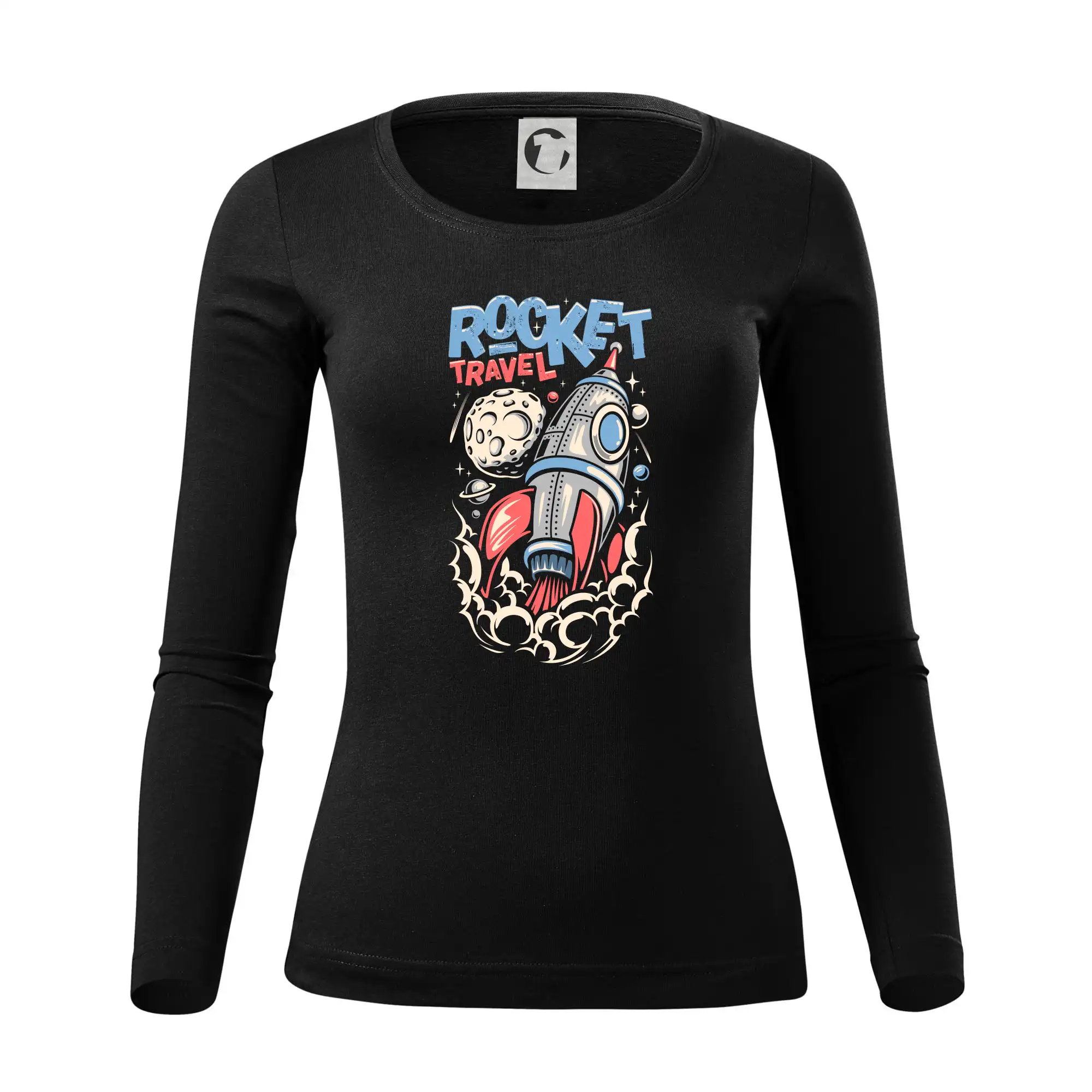 Vesmirne tričká - Rocket travel - Dámske tričko FIT-T LS - zužené