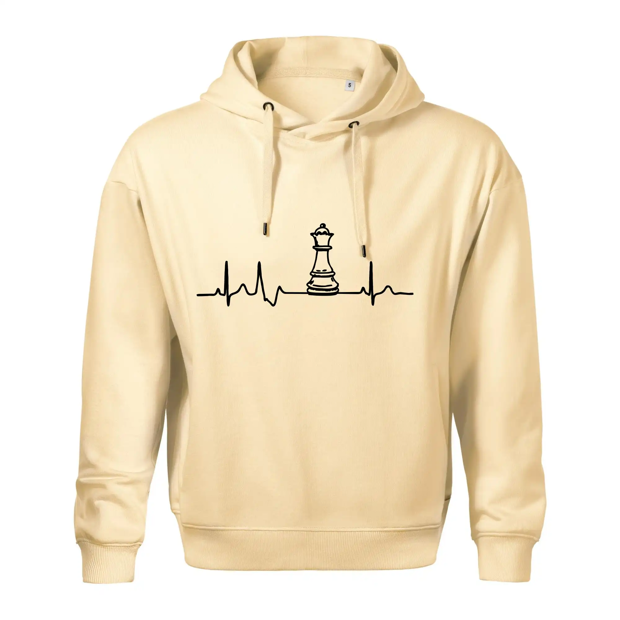 Tričká a mikiny so spoločenskými hrami  - EKG Šachové figúrky - dáma - Oversized mikina pánska Moon - kratšia + širšia