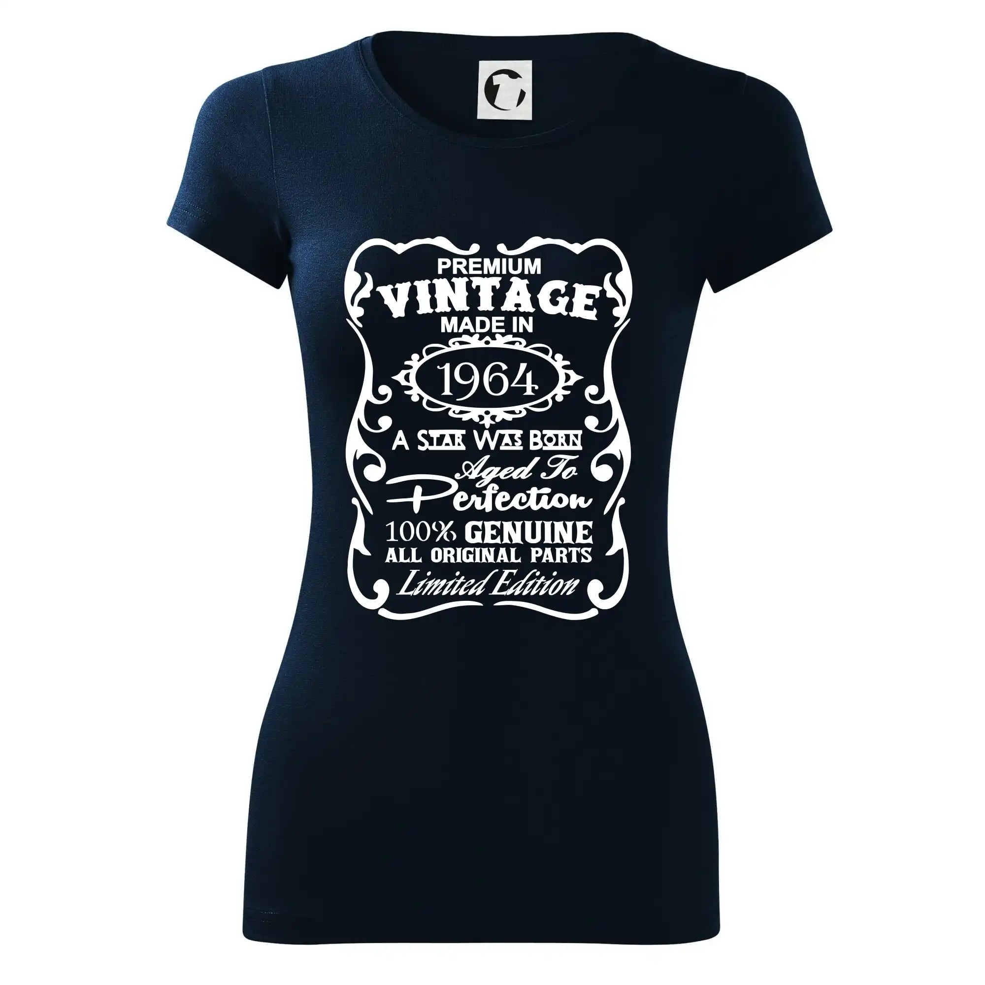 Trička s ročníkom 1964 - Vintage Etiketa - 1964 - Dámske tričko Glance - Priliehavejší strih