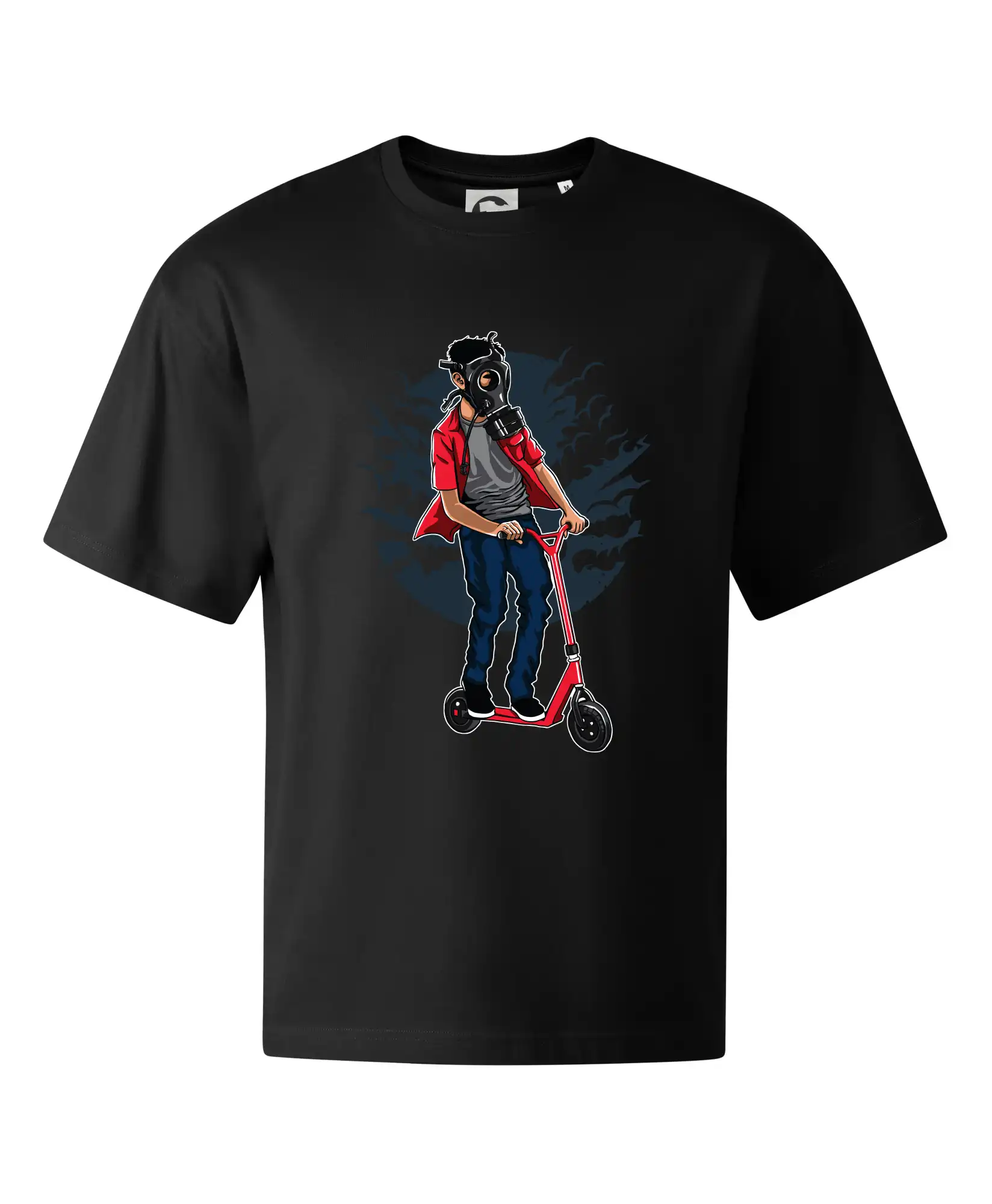 Tričká na kolobežku - Gasmask Rider - Stage unisex - OVERSIZE