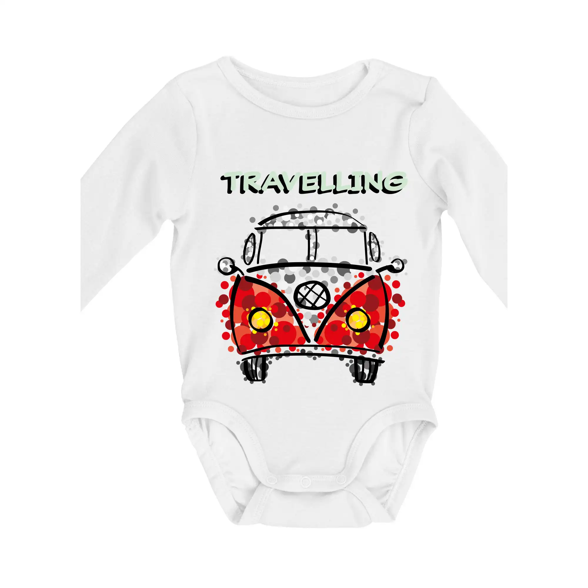 Trička na kempovanie - Traveling kreslené auto (lulu_art) - Body dojčenské s dlhým rukávom