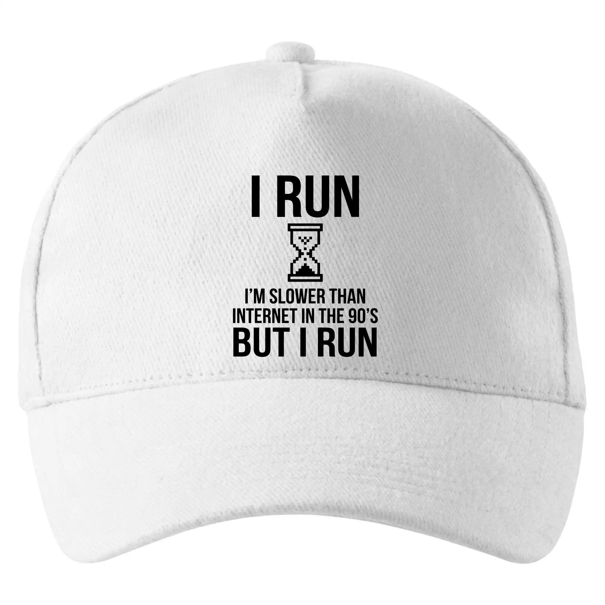 Tričká pre bežcov - I run slower then internet - Šiltovka so zahnutým šiltom a mosaznou sponou