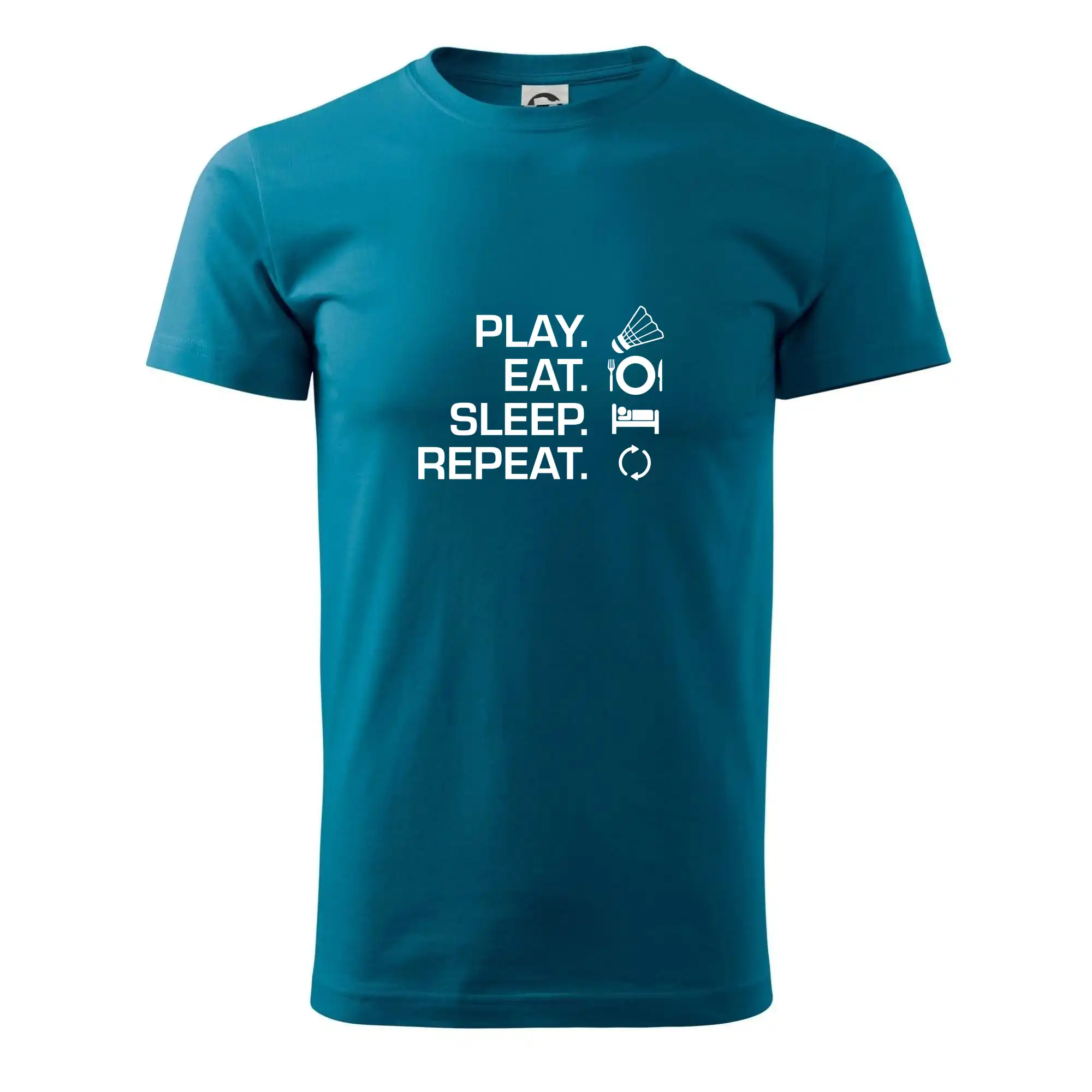 Tričká na bedminton - Play Eat Sleep Repeat badminton - Pánske tričko nižšej gramáže
