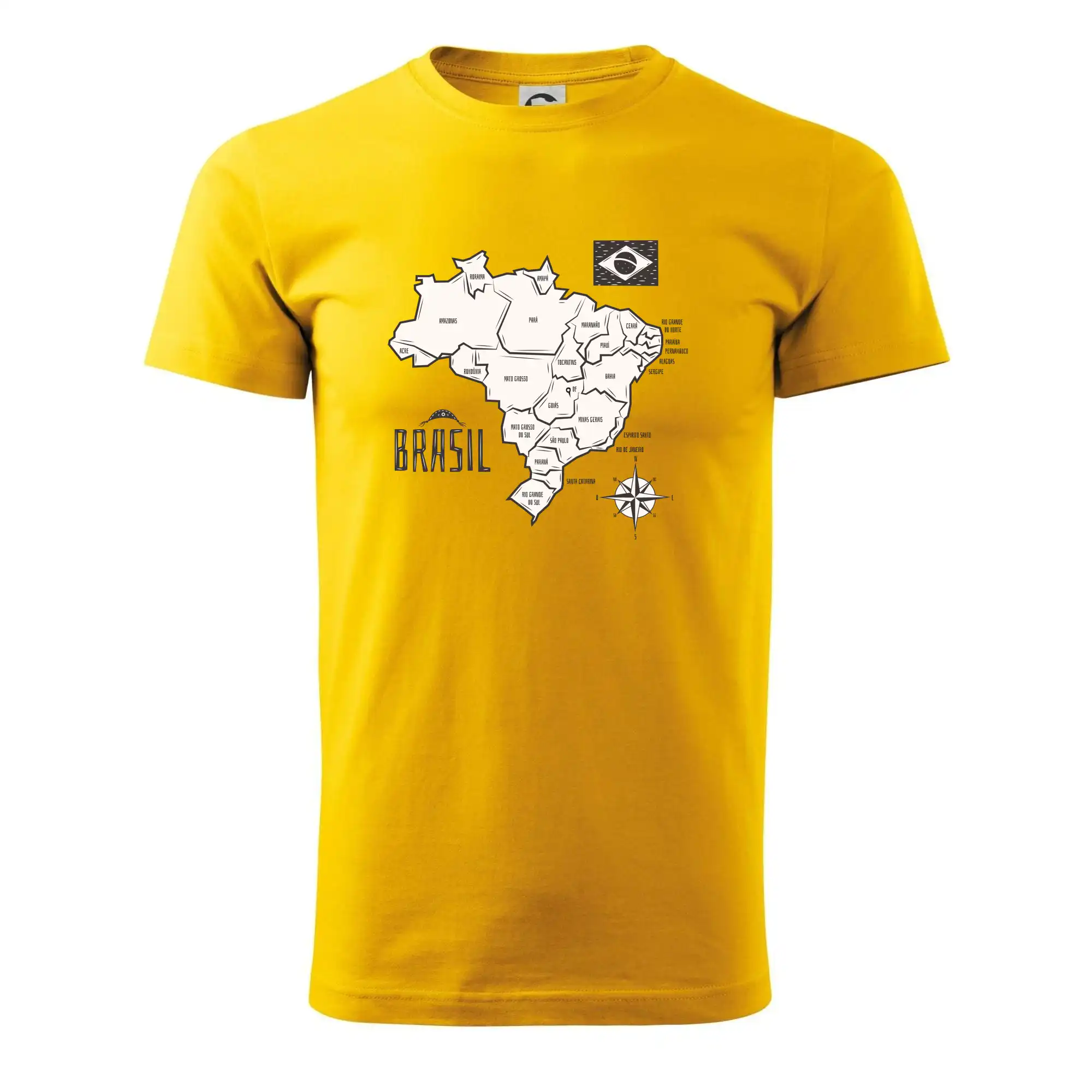 Brazílie mapa s názvy regionů