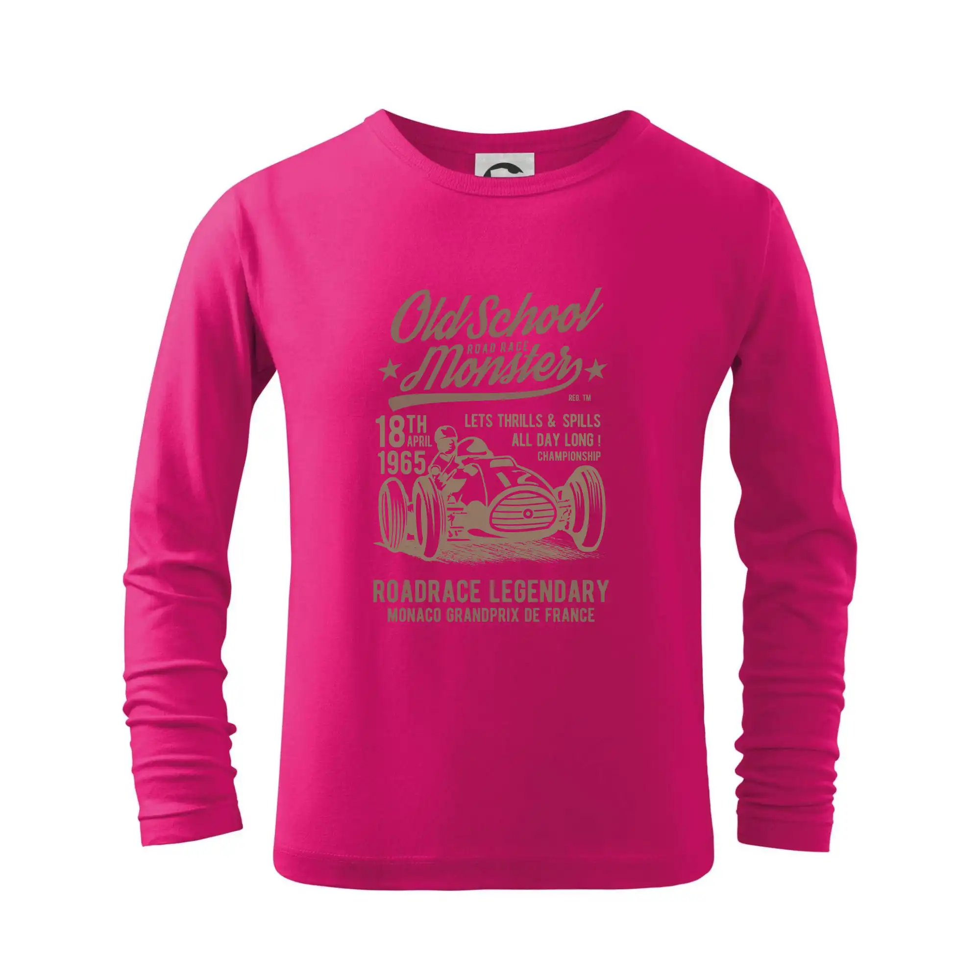 Auto tričká - Old School Road Race Monster - Tričko detské Long Sleeve
