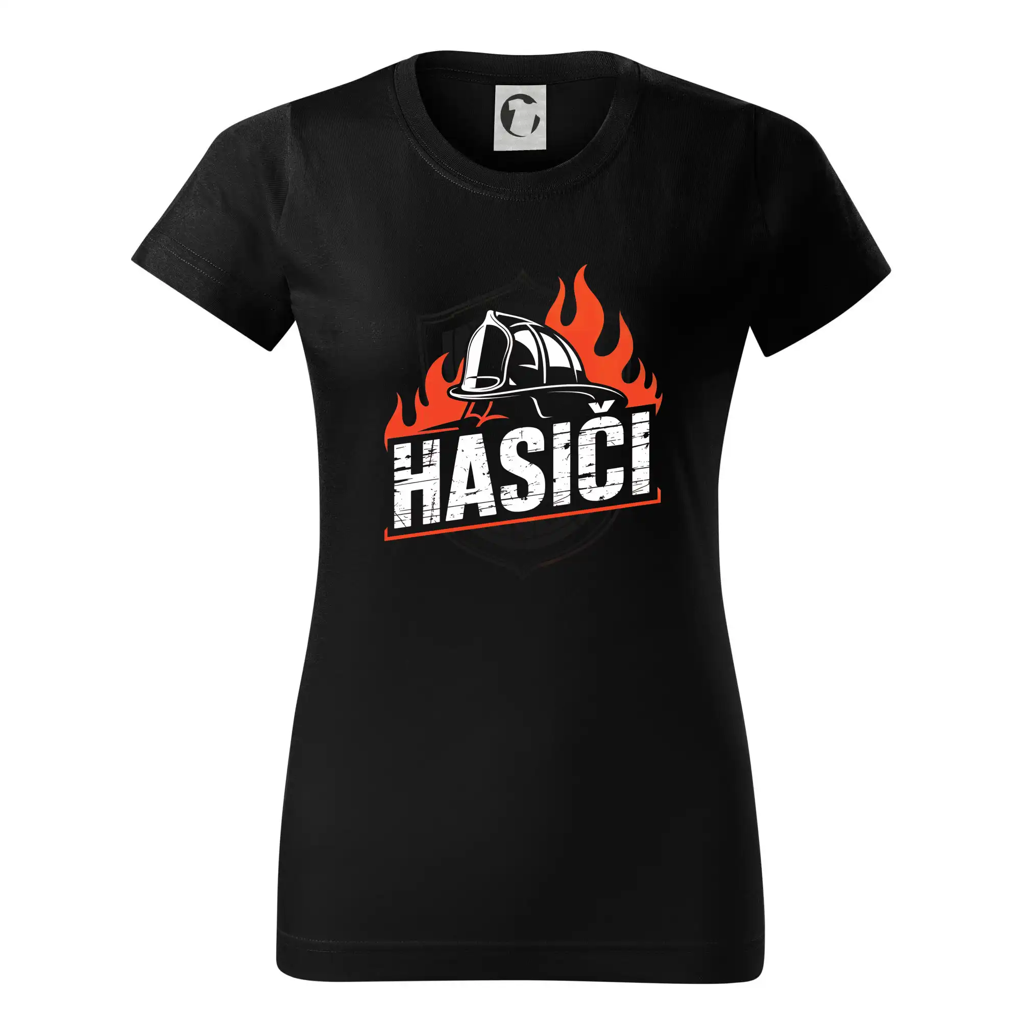 Originálne tričká pre hasičov - Hasiči barevný erb - Dámske tričko basic - ľahko voľnejšie a dlhšie