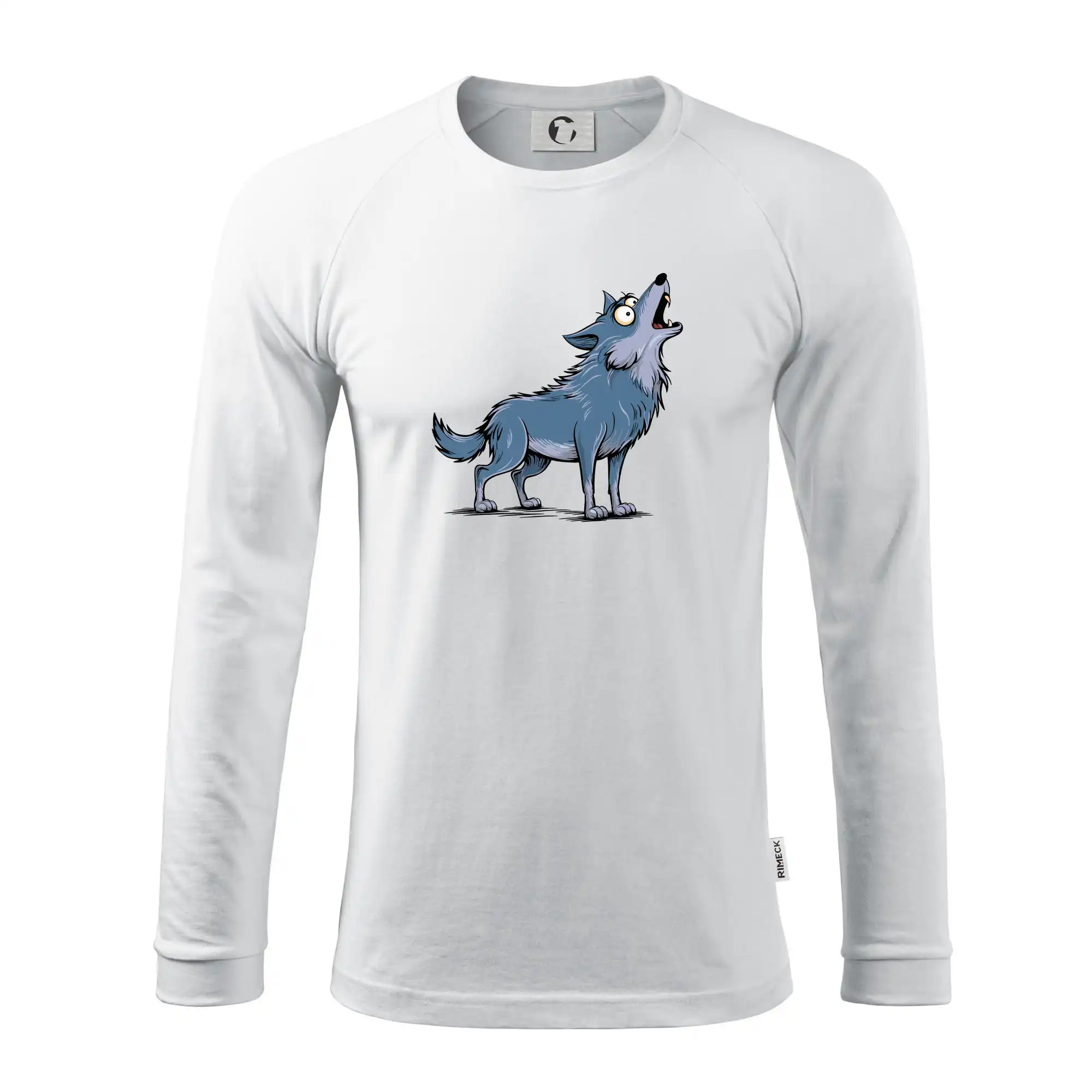 Tričká pre zamilovaných - Parové tričko - Vlk a mesiac - Pánske tričko s dlhým rukávom LS130