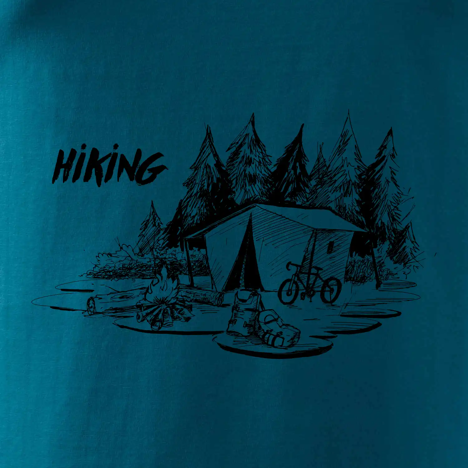 Hiking - obrázek kreslený