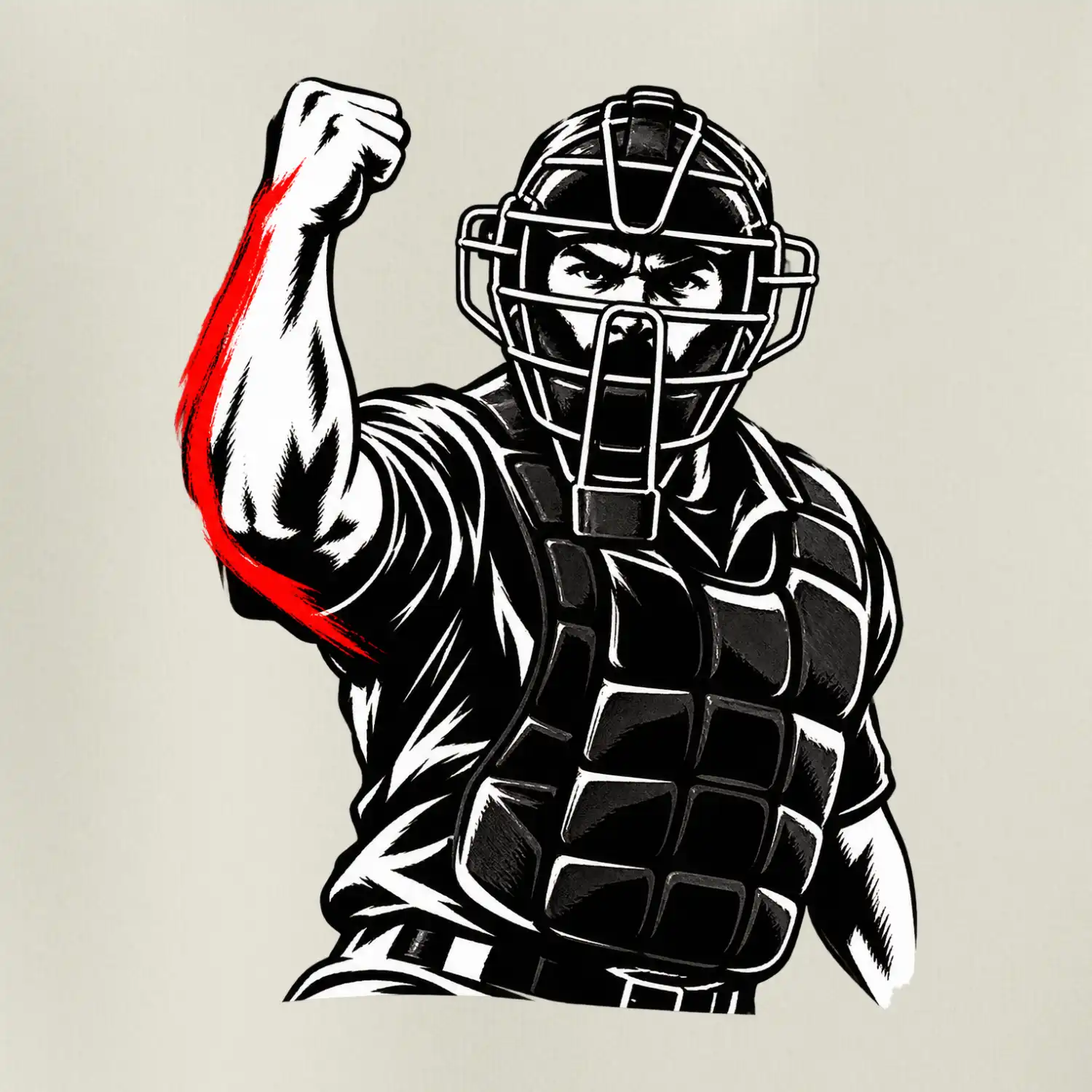 Baseballový rozhodčí signalizuje strike