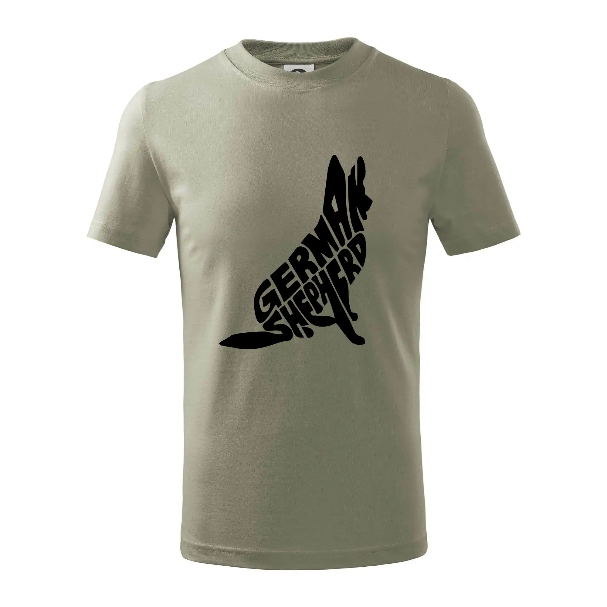 Německý ovčák sedící napis