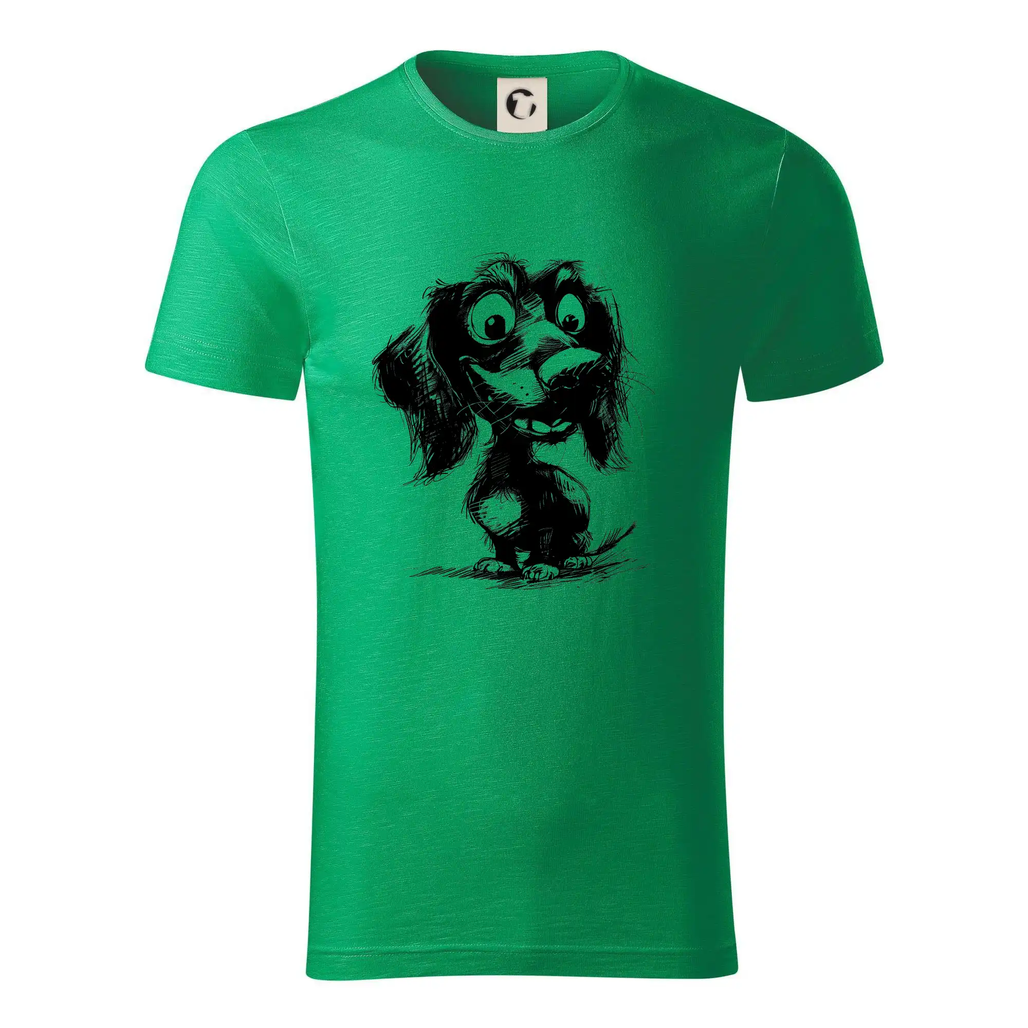 Tričká s motívom jazvečíka - Čiernobiela karikatúra jazvečík - Tričko z organickej bavlny