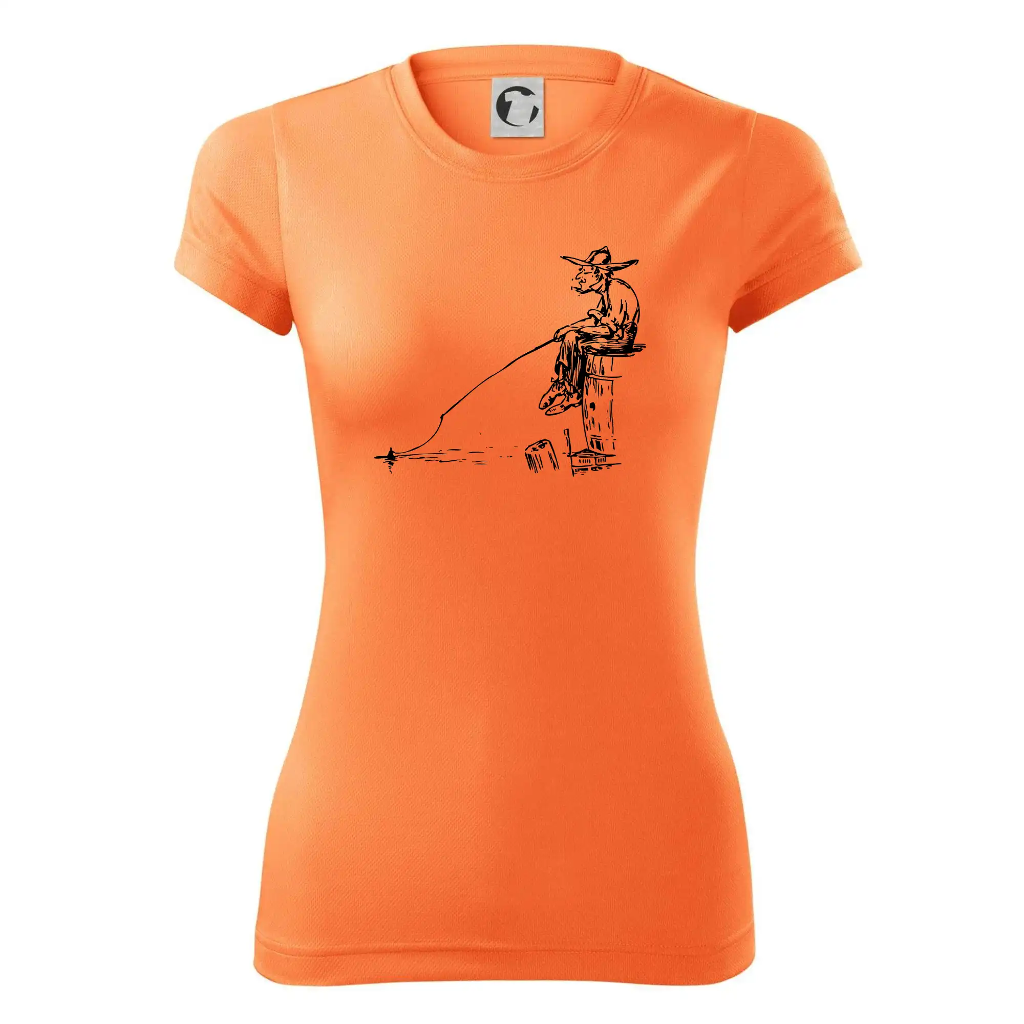 Kreslený rybář na pařezu