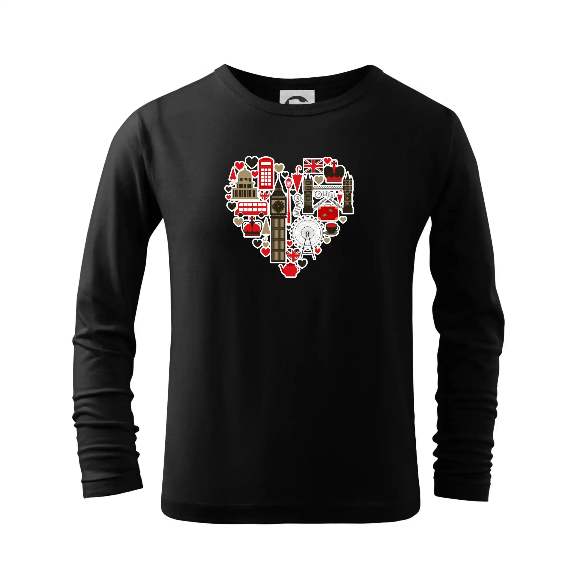 Tričká Anglicko - Britské srdce - objekty - Tričko detské Long Sleeve