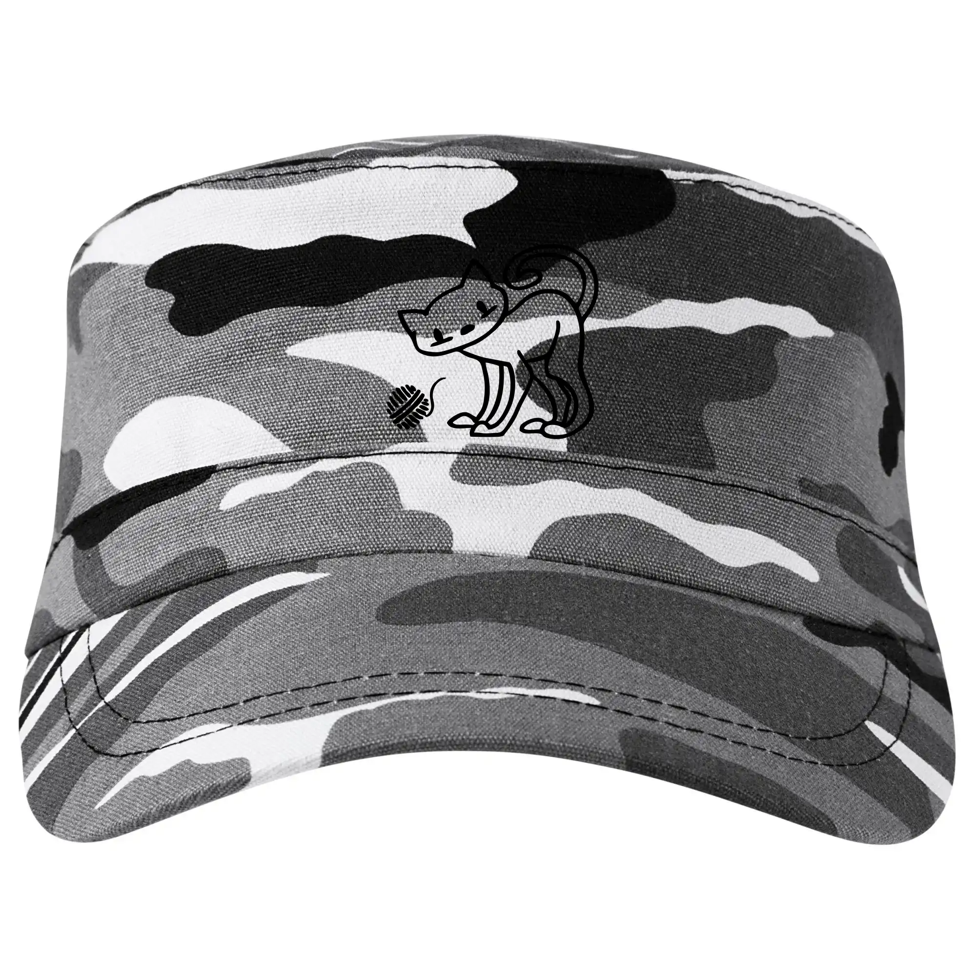 Vtipná tričká s mačkou - Mačka - Klbko - prsia - Šiltovka CAMO