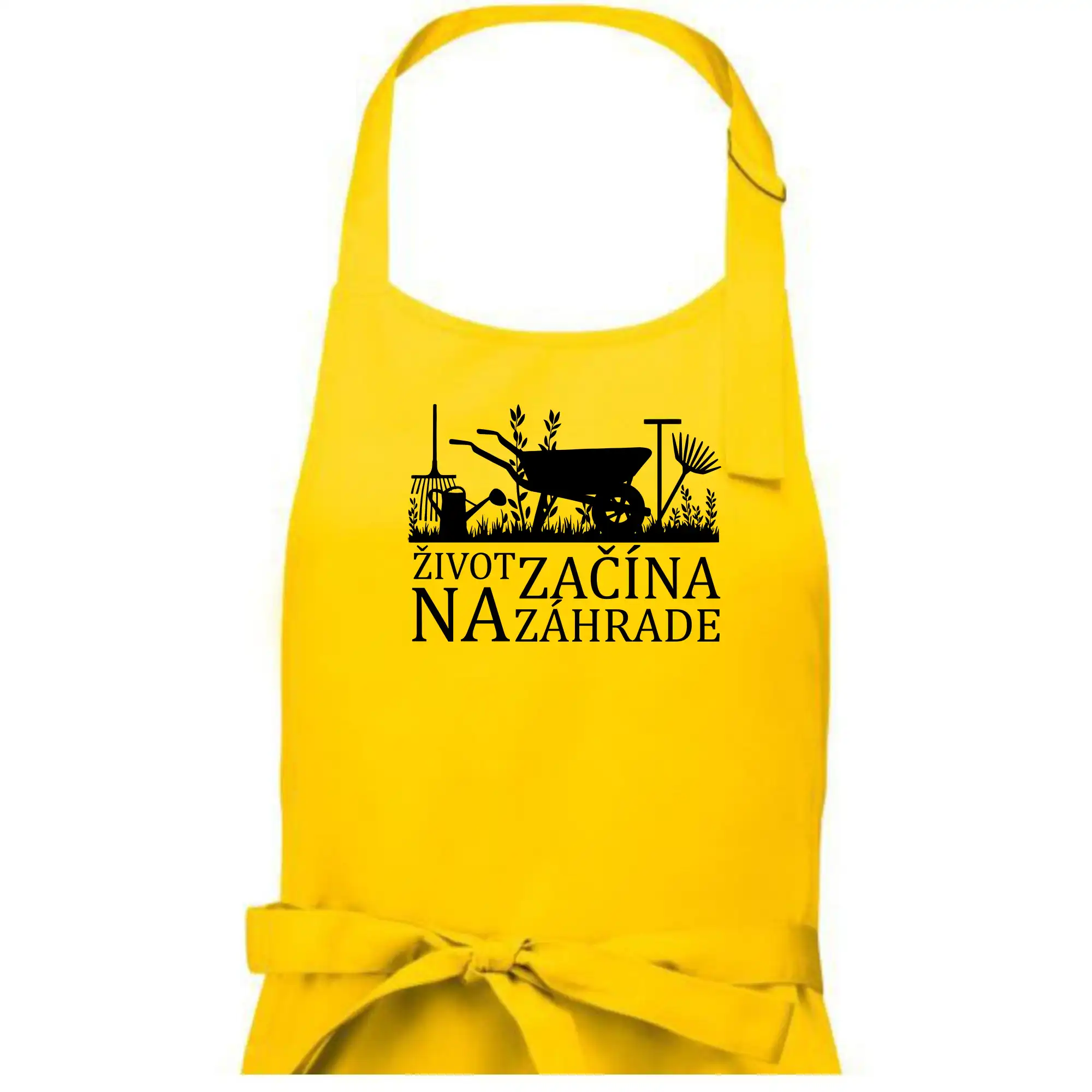 Tričká na chalupu - Život začína na záhrade - Pánska zástera na varenie