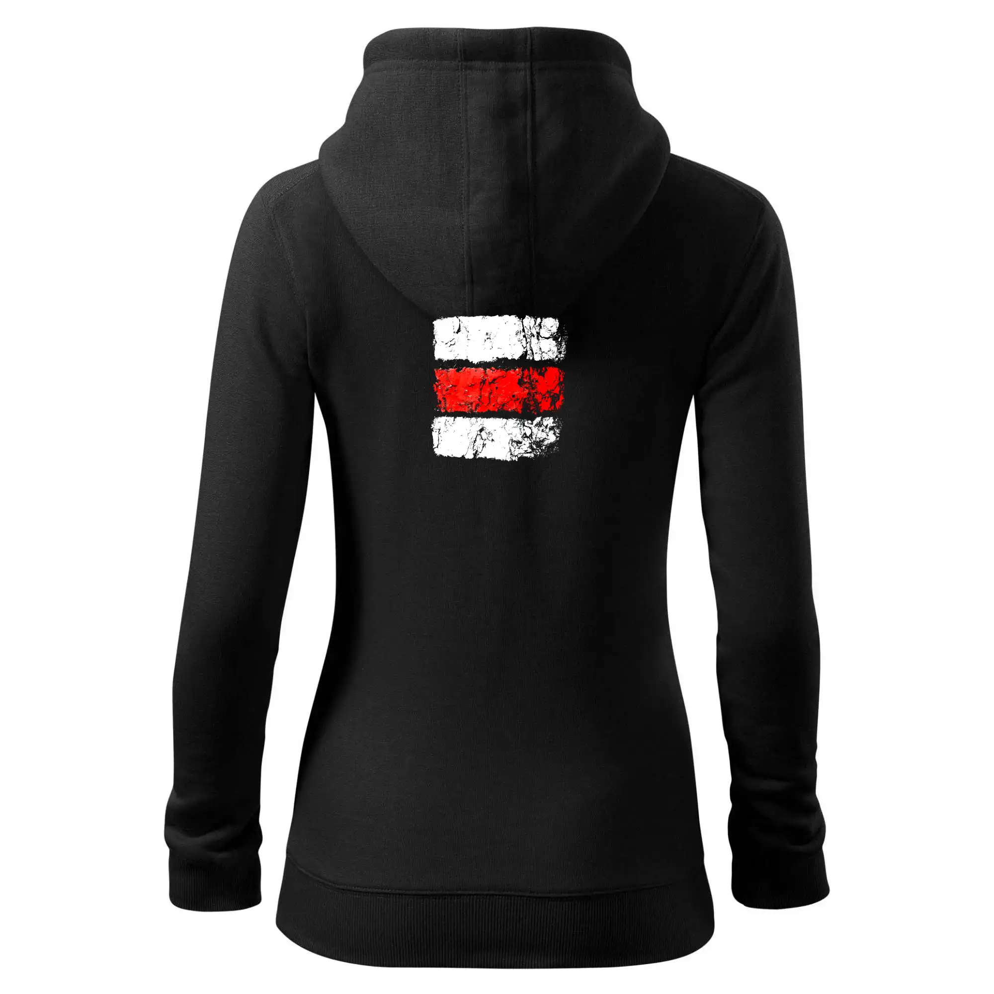 Trička pre cestovateľov - Turistická značka - červená - Mikina dámska trendy zipper s kapucňou