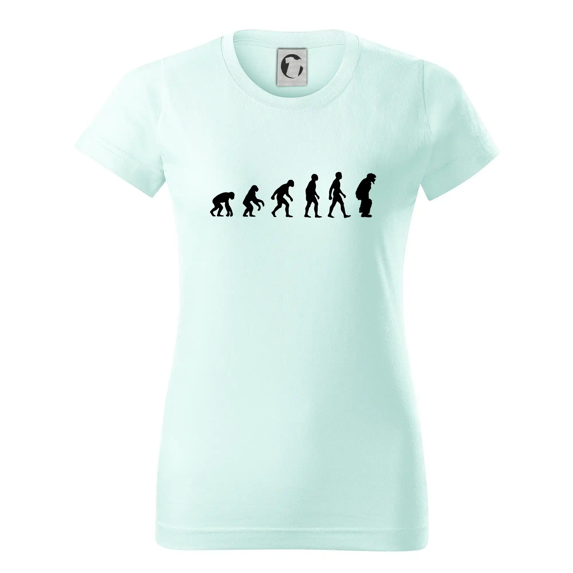 Tričká baseball - Evolúcia baseball chytač - Dámske tričko basic - ľahko voľnejšie a dlhšie