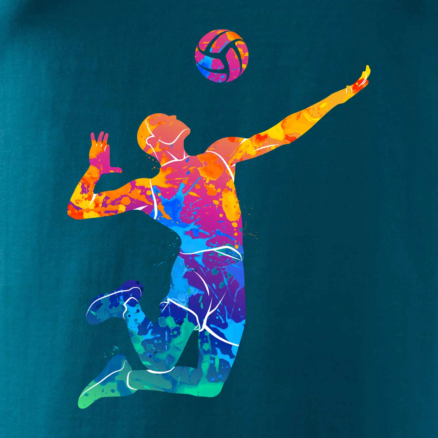 Volejbalista splash s míčem
