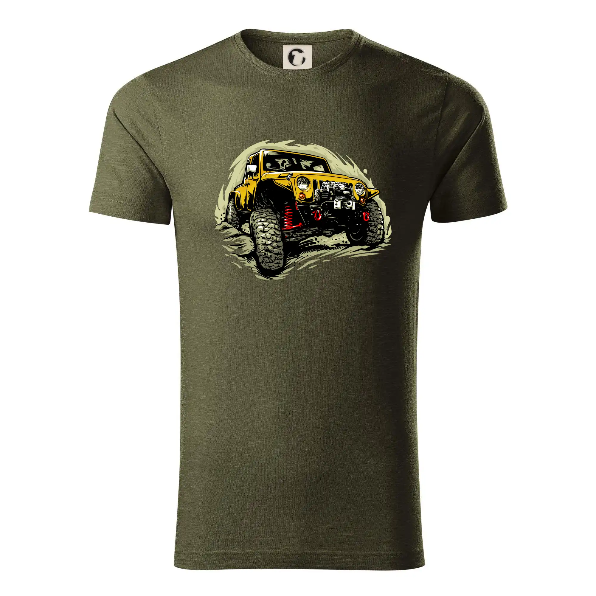 Auto tričká - Žltý offroad s navijakom - Tričko z organickej bavlny