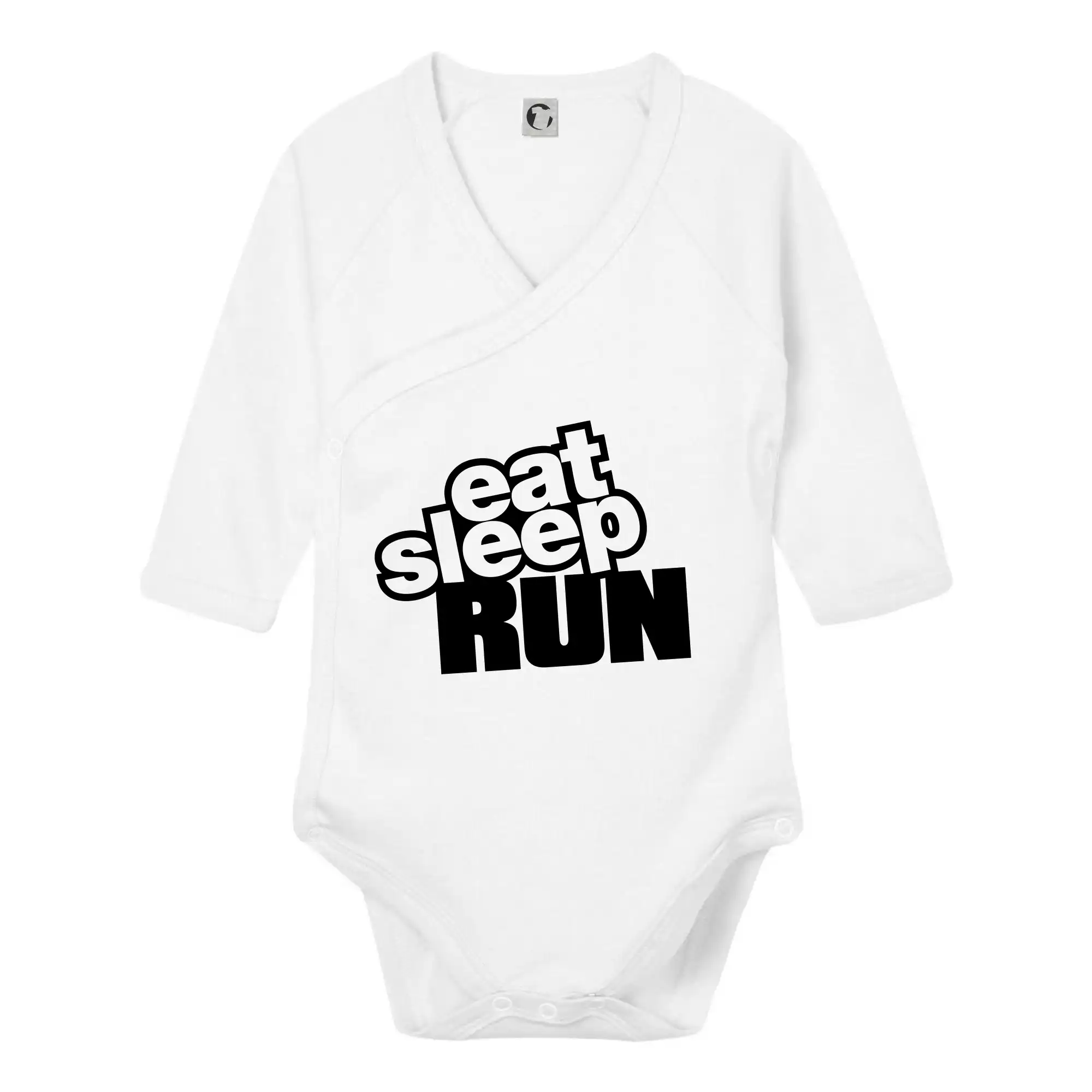 Eat sleep repeat - Eat sleep run - Body zavinovacie s dlhým rukávom