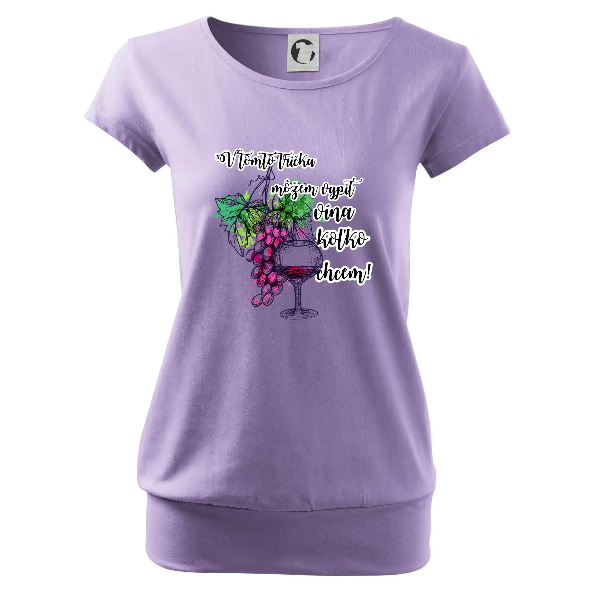 Vtipná tričká s tematikou vína - V tomto tričku môžem vypiť vína koľko chcem - Voľné tričko city