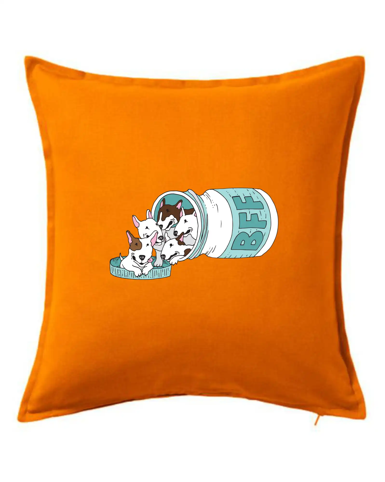 Ostatné psie plemená - Bullterrier Friends Forever zelené (Pecka design) - Vankúš 50x50