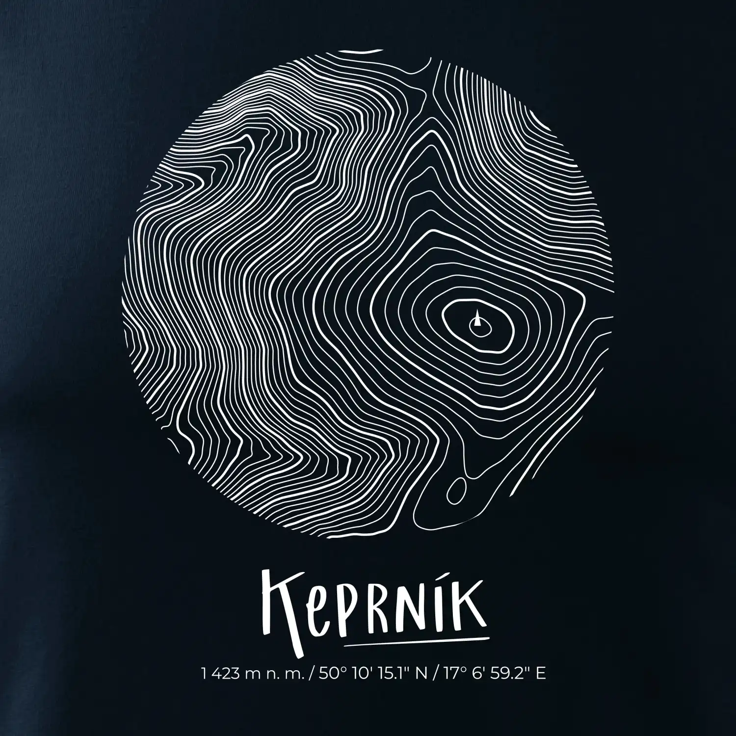 Keprník - vrstevnice v kruhu