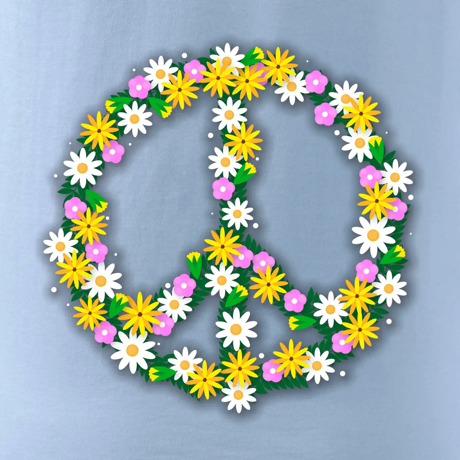 Peace symbol kopretiny