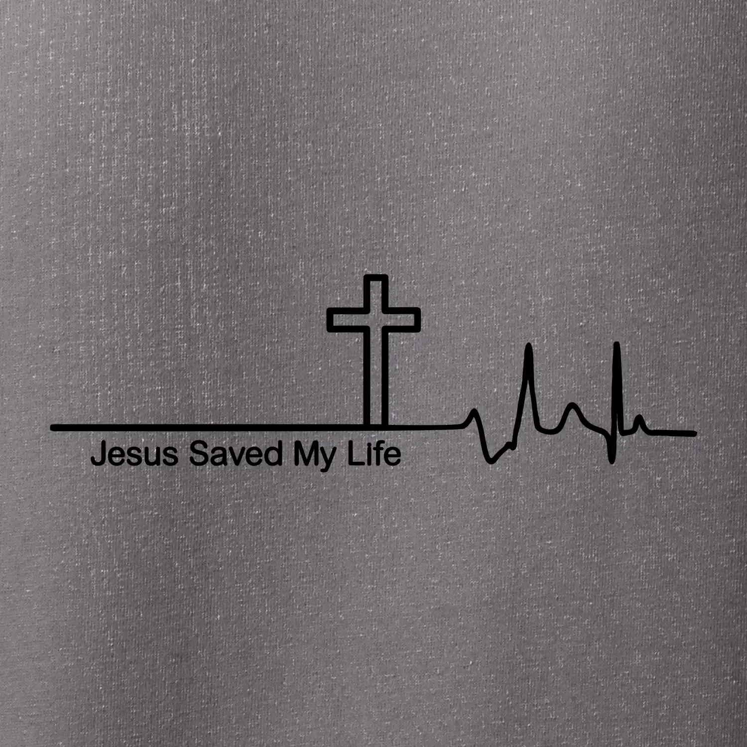 Jesus Saved My Life kříž ekg