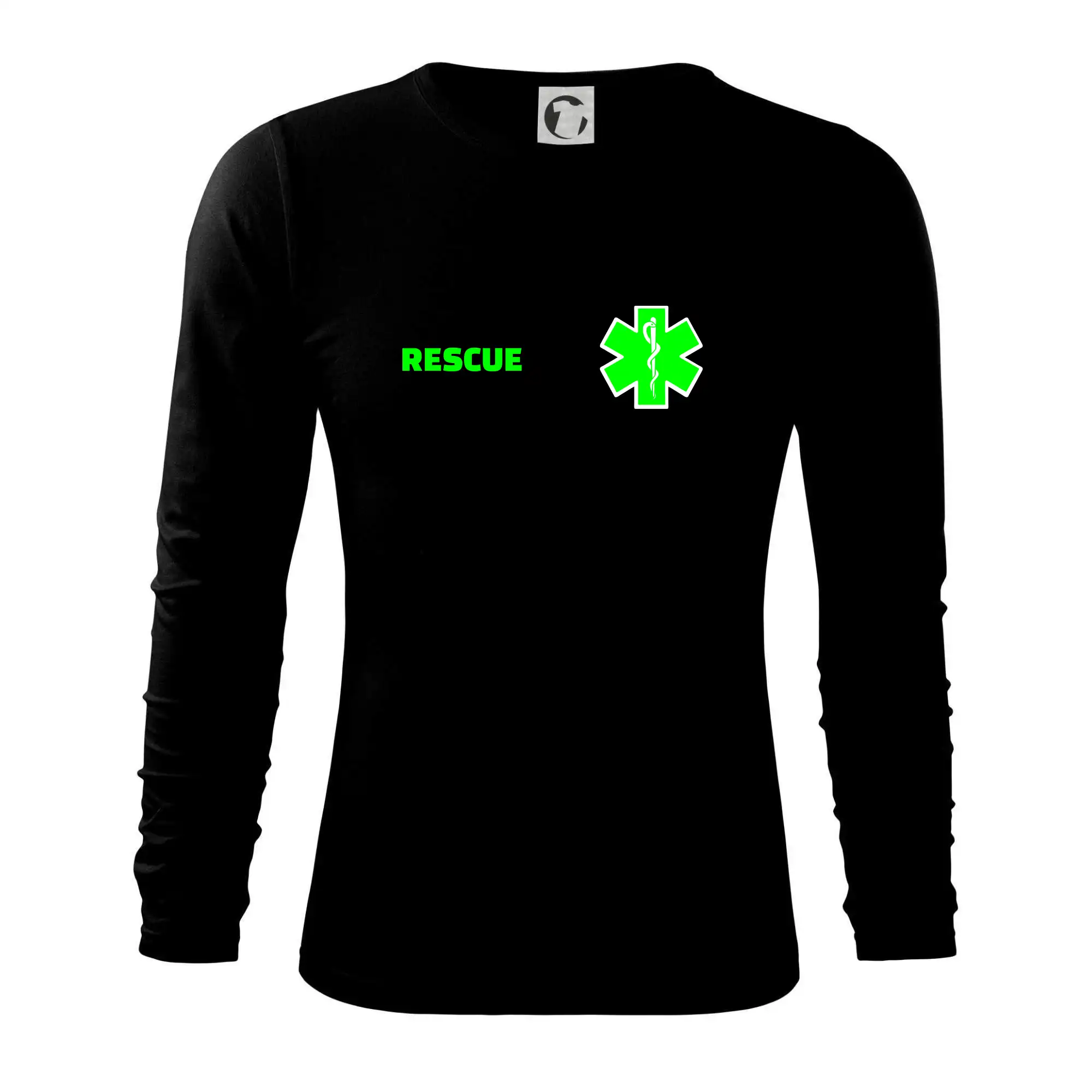 Tričká a mikiny pre záchranárov a lekárov - Kvalitné oblečenie pre zdravotníkov - Rescue - Fluo zelené - Tričko s dlhým rukávom FIT-T long sleeve