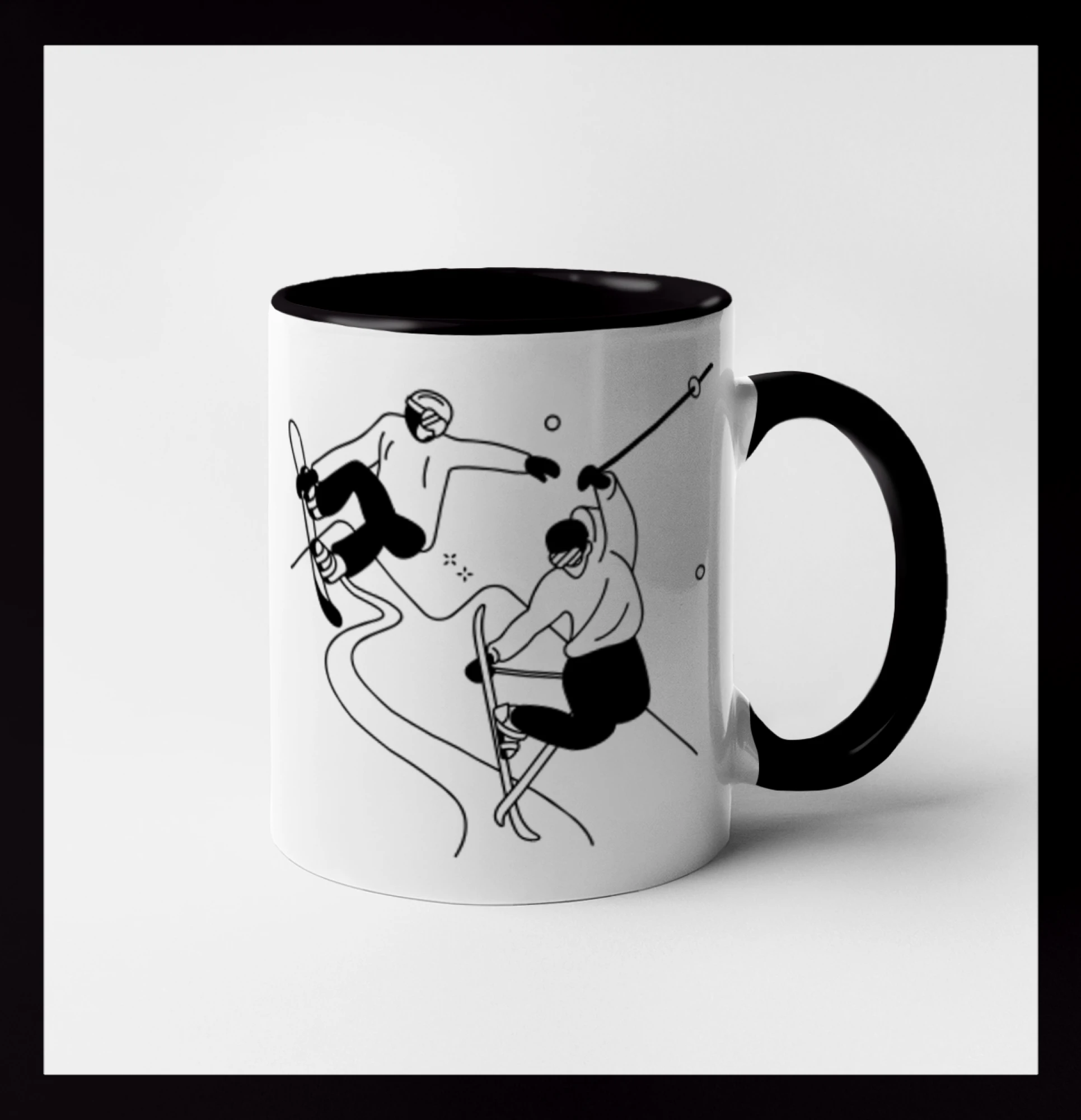 Lyžovaní - kresleny obrázek