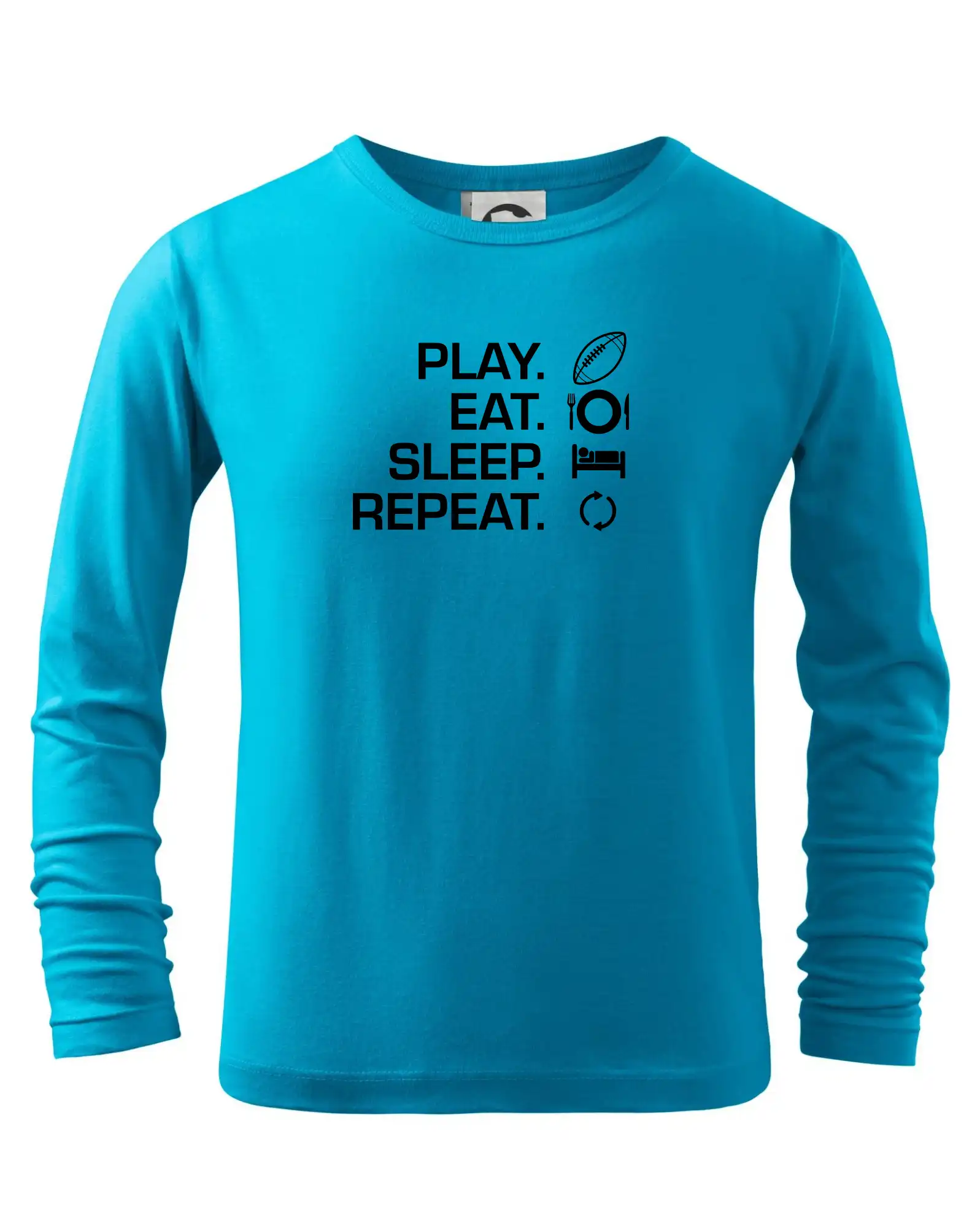 Tričká pre futbalistov - Play Eat Sleep Repeat americký fotbal - Tričko detské Long Sleeve