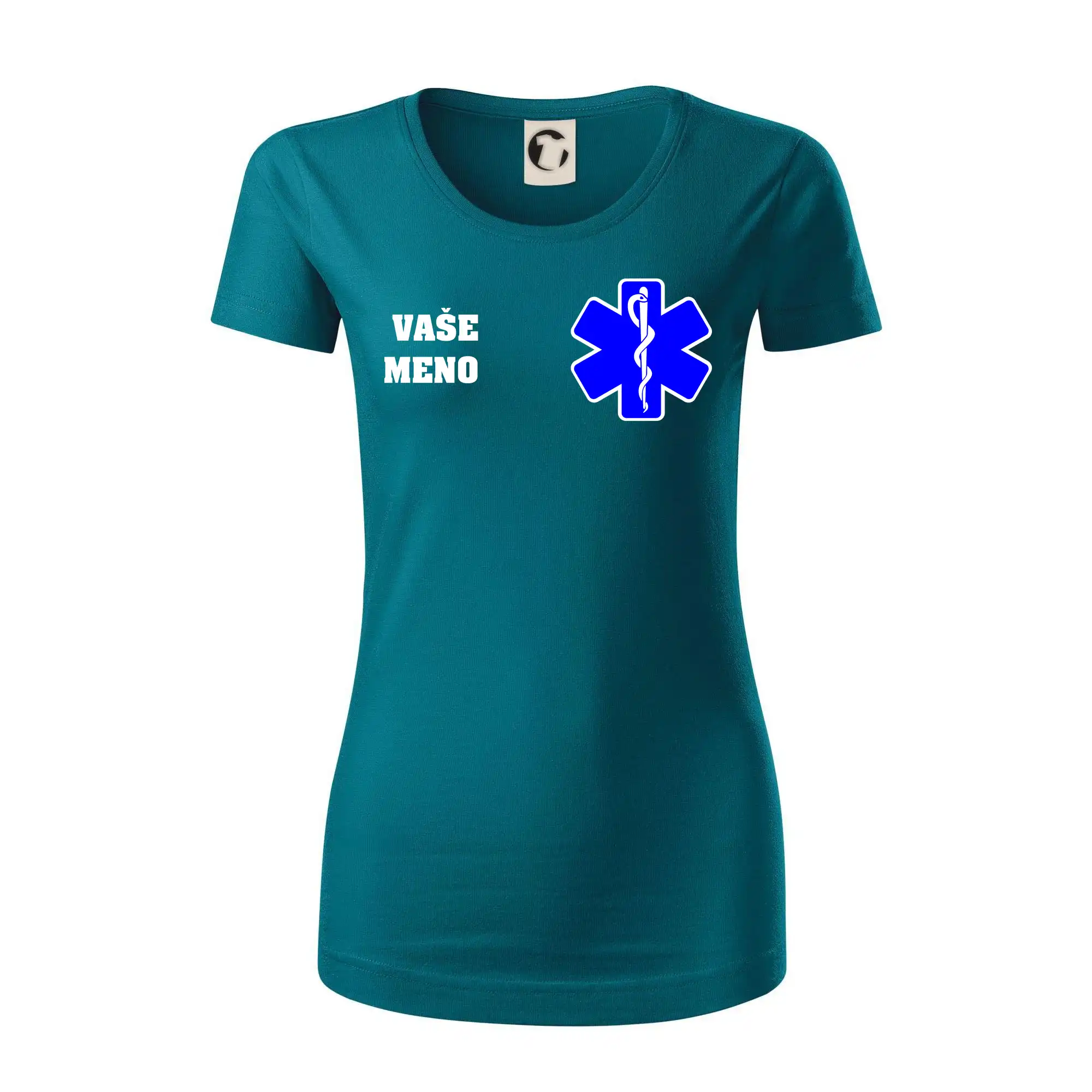 Originálne tričká pre hasičov - Rescue - Vaše meno - Dámske tričko z organickej bavlny Origin (GOTS)