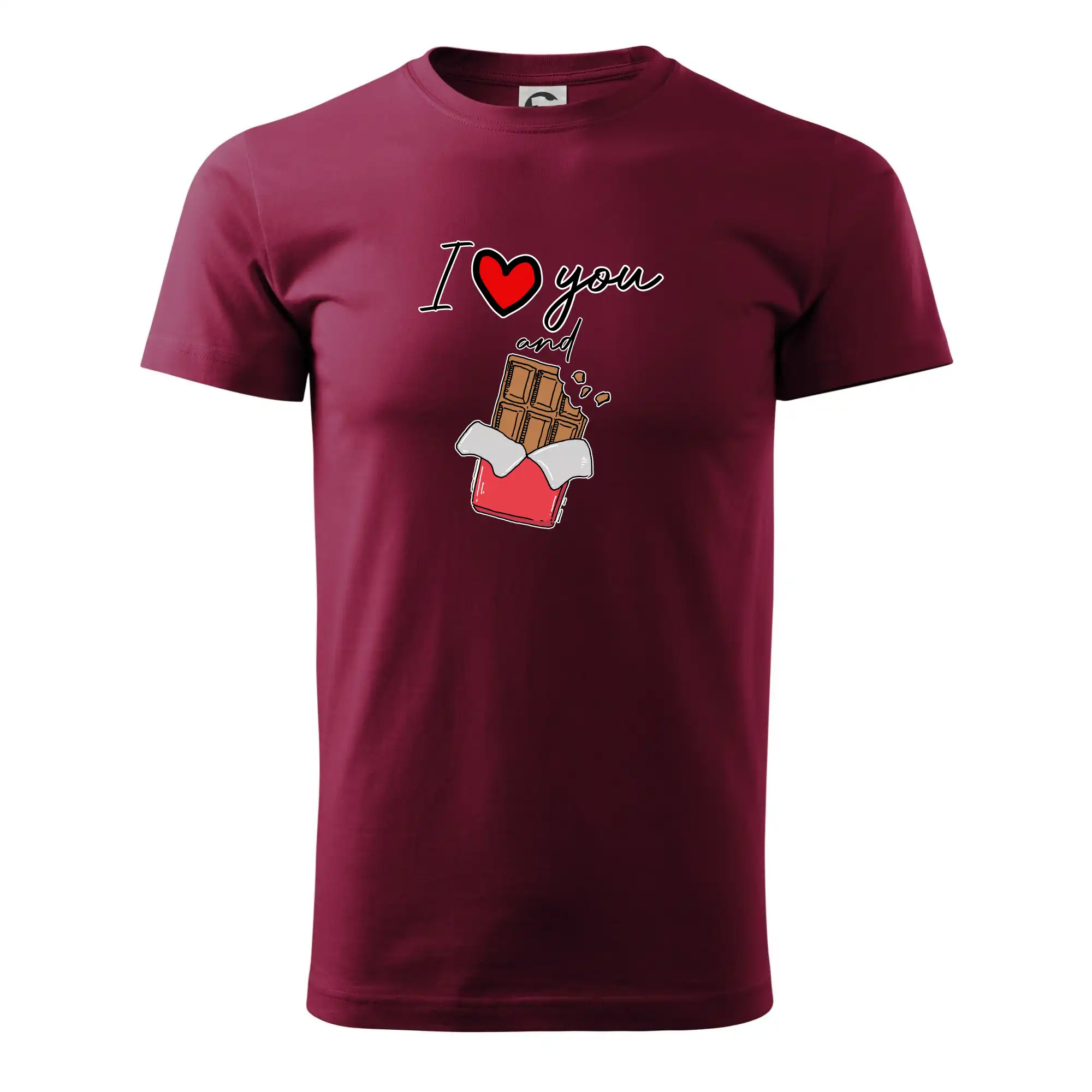 I love you and chocolate - Pánske tričko nižšej gramáže