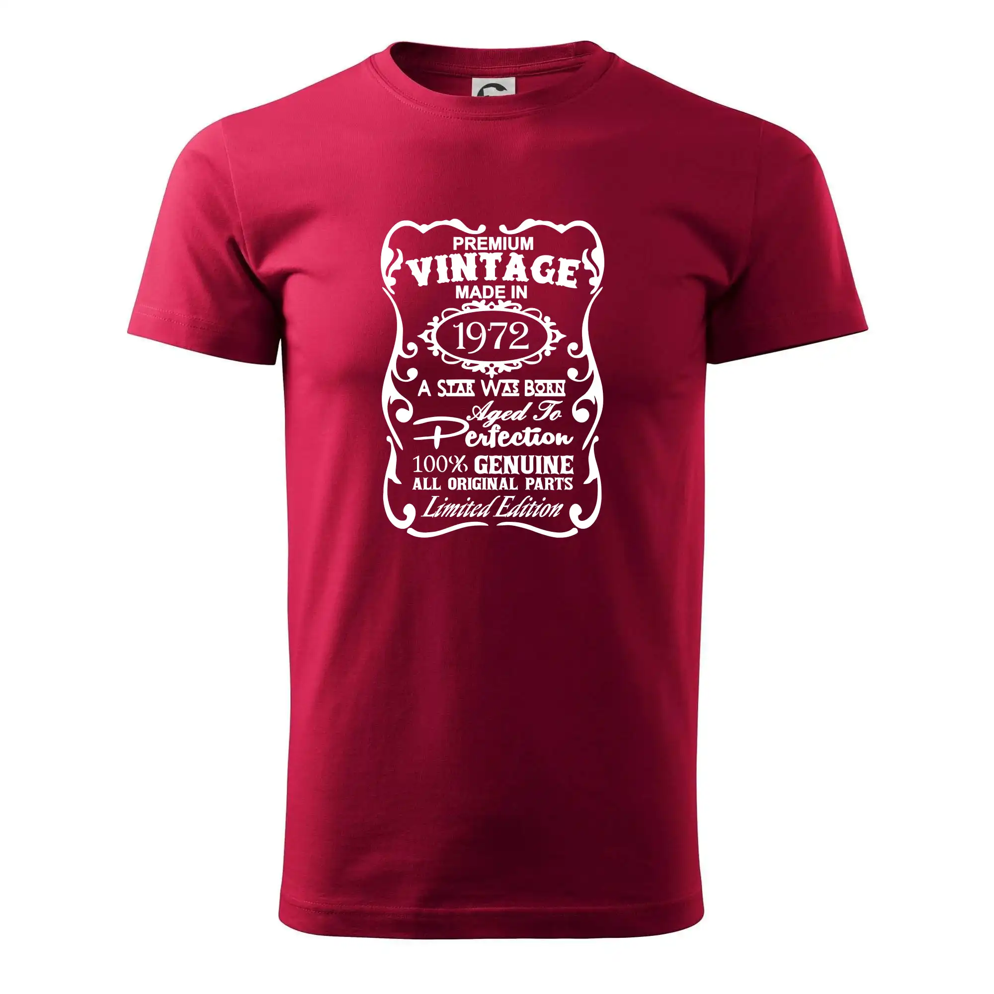 Trička s ročníkom 1972 - Vintage Etiketa - 1972 - Pánske tričko nižšej gramáže
