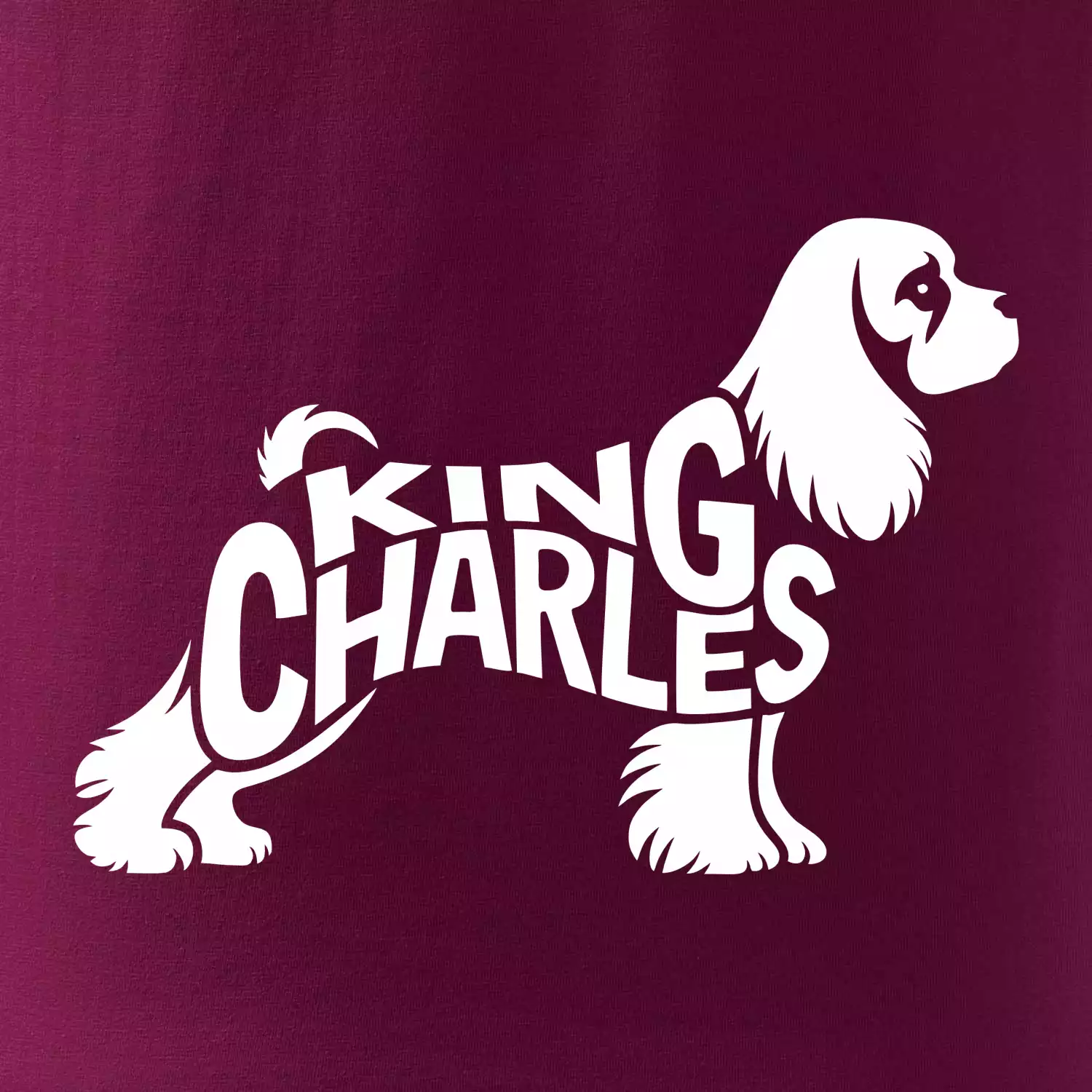 Kavalír king Charles španěl nápis v těle