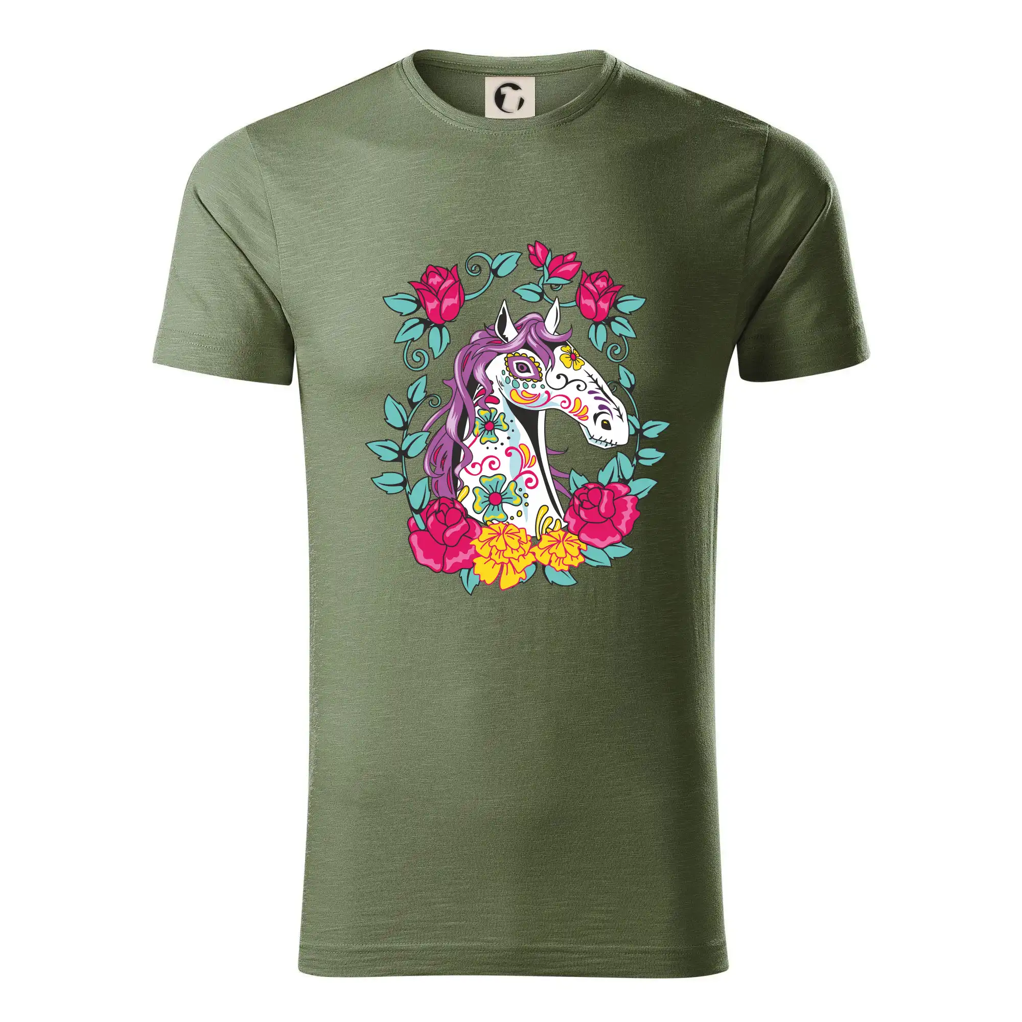 Kůň barevný s květinami