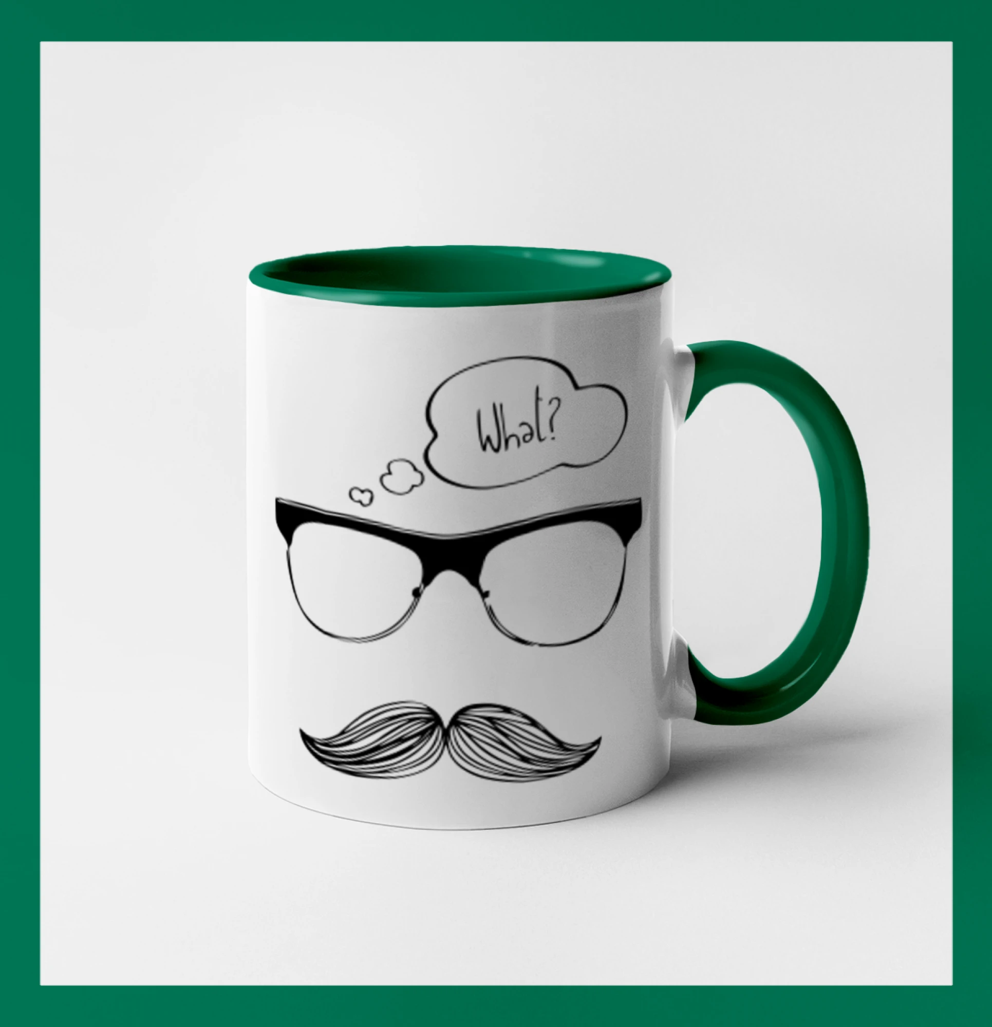 Tričká s fúzikmi - Mustache what? - Hrnček 