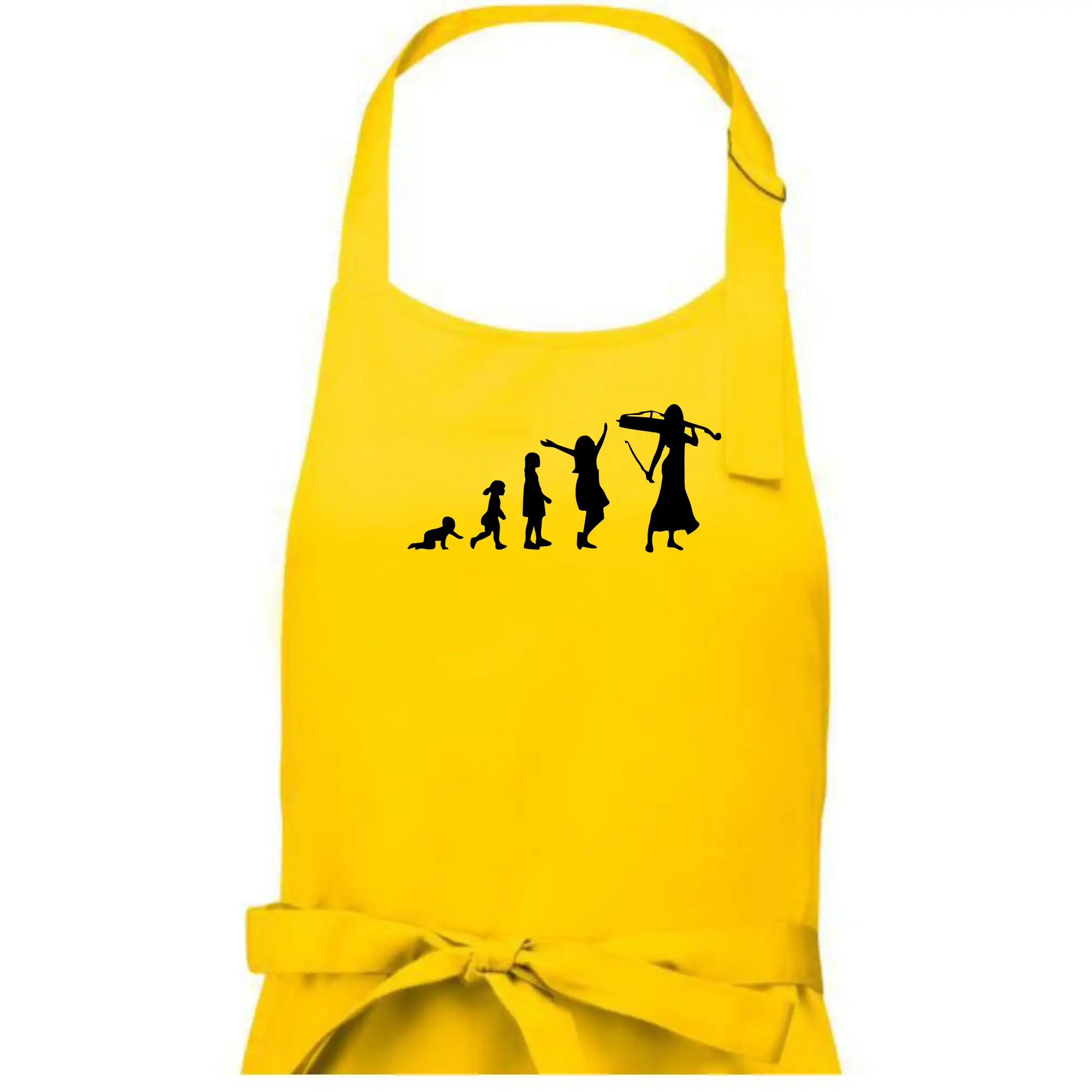 Tričká s potlačou evolúcia - Evolúcia čellistka - Dámska zástera na varenie