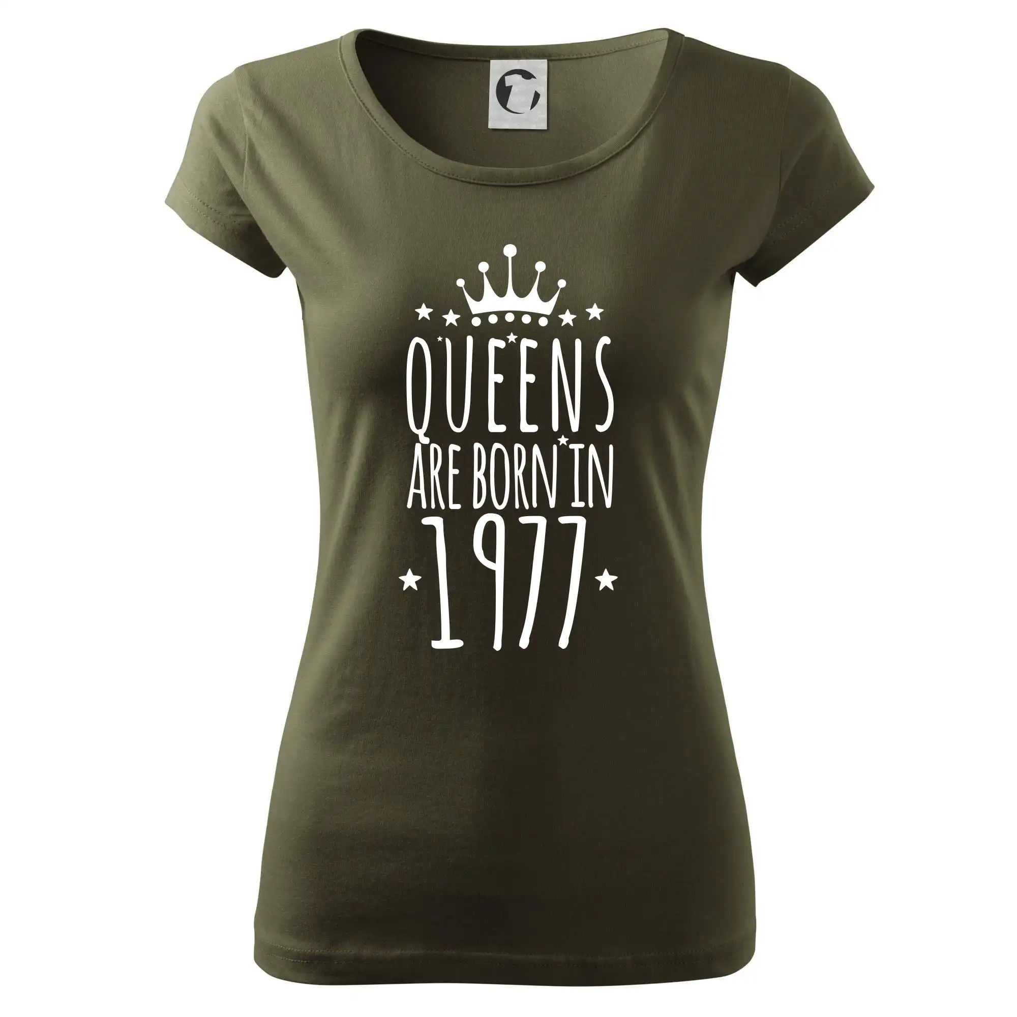 Trička s ročníkom 1977 - Queens are born in 1977 - Dámske tričko Pure