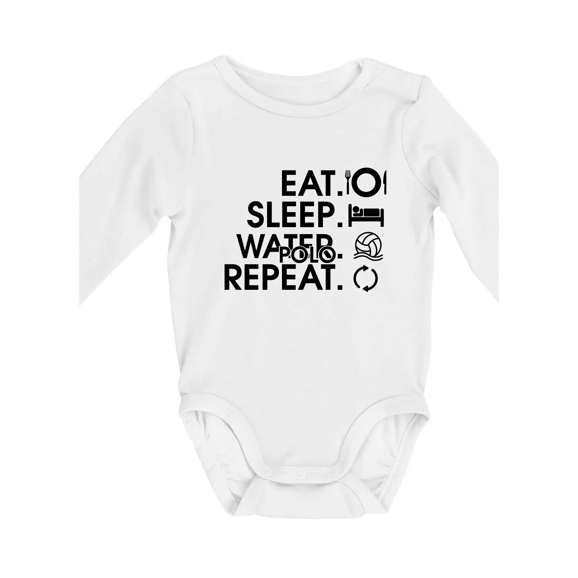 Ostatné športy - Eat sleep watter polo repeat - Body dojčenské s dlhým rukávom