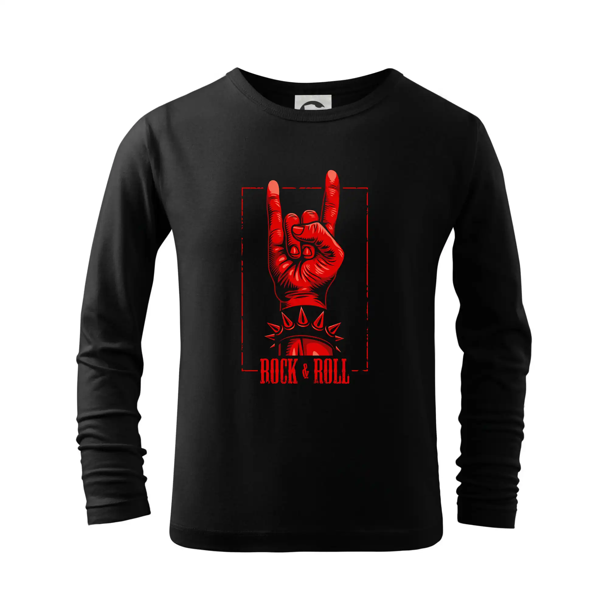 Rocková ruka červená - Tričko detské Long Sleeve