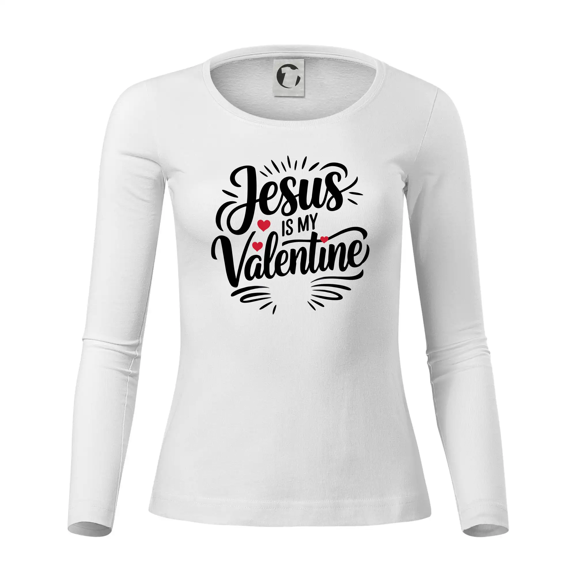 Jesus is my valentine - Dámske tričko FIT-T LS - zužené