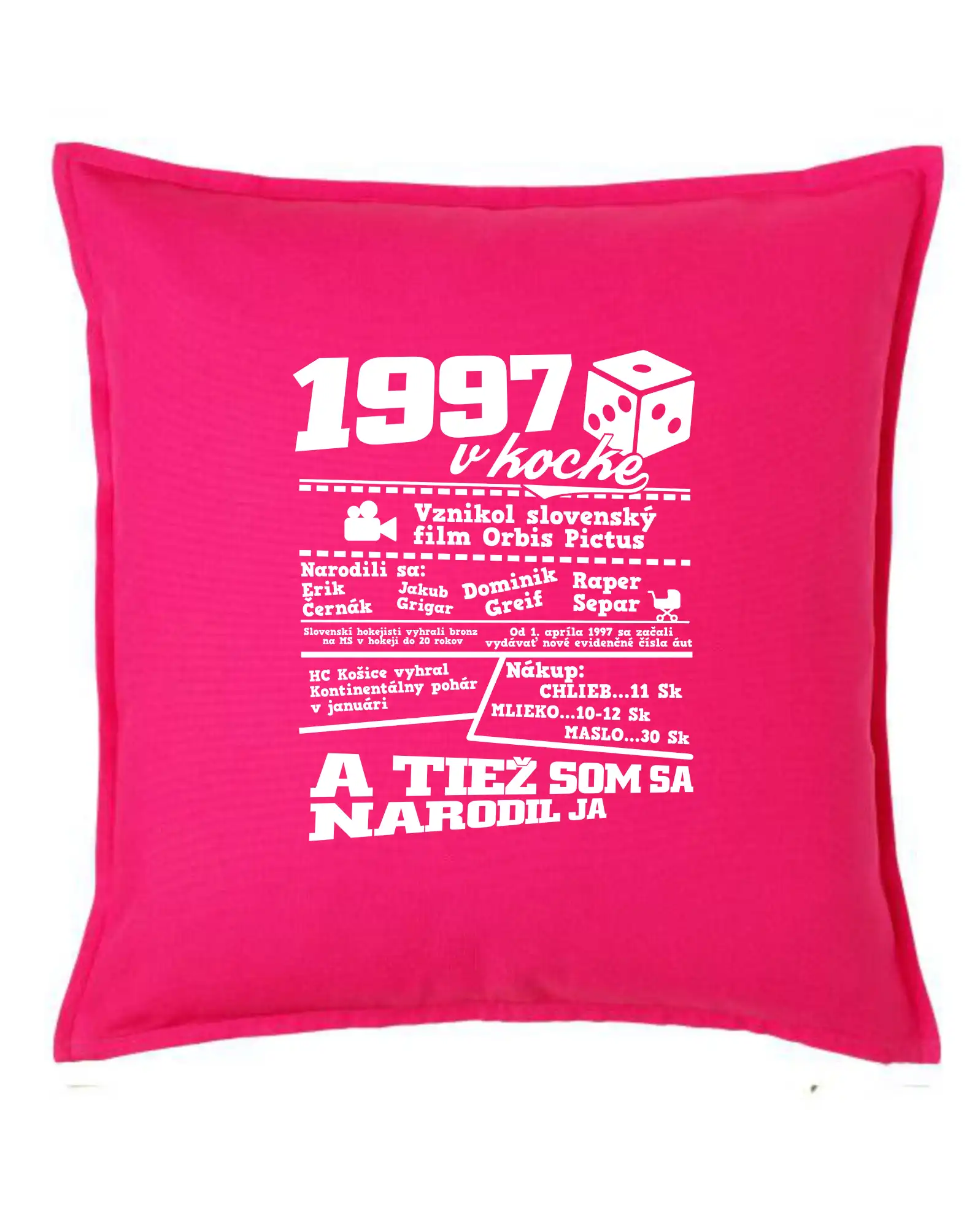 Trička s ročníkom 1997 - 1997 v kocke - Vankúš 50x50