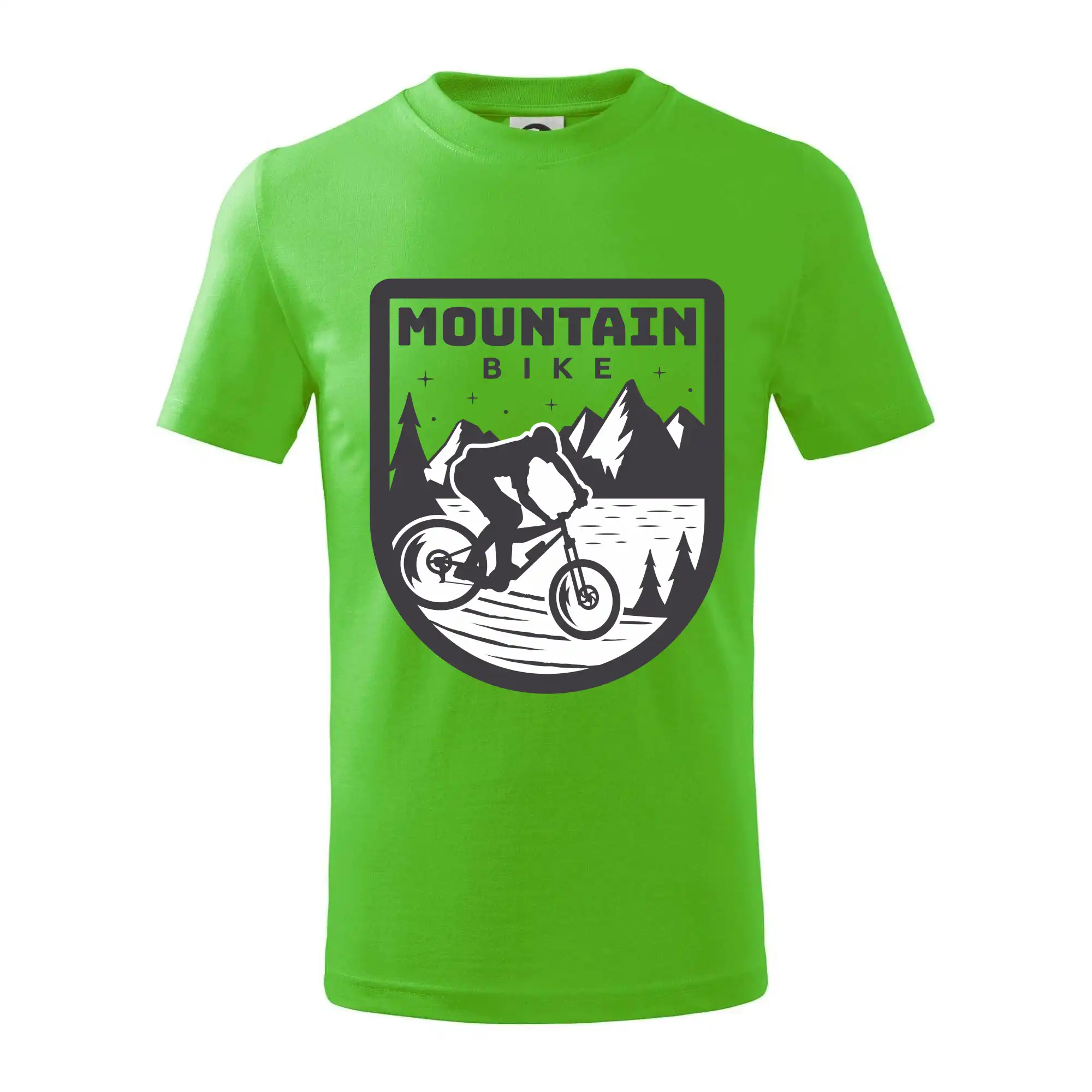 Tričko ako darček pre cyklistu - MTB mountain bike logo prsa zaoblené - Tričko detské bavlnené