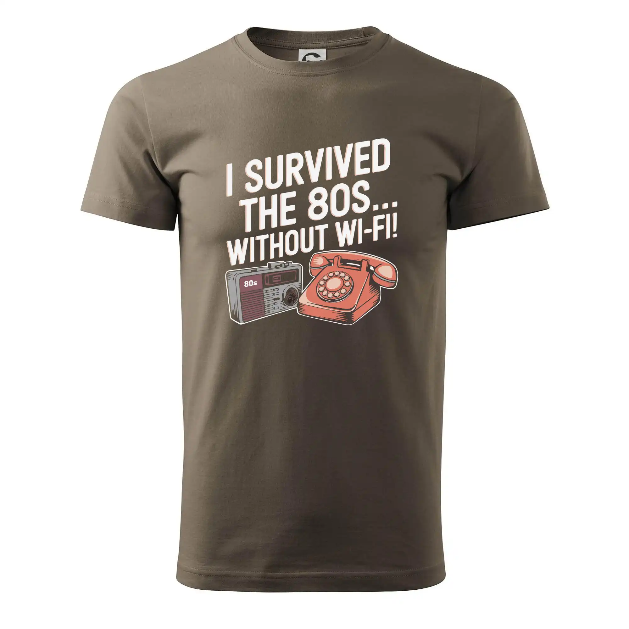 I survived the 80s without WI-FI - Pánske tričko nižšej gramáže