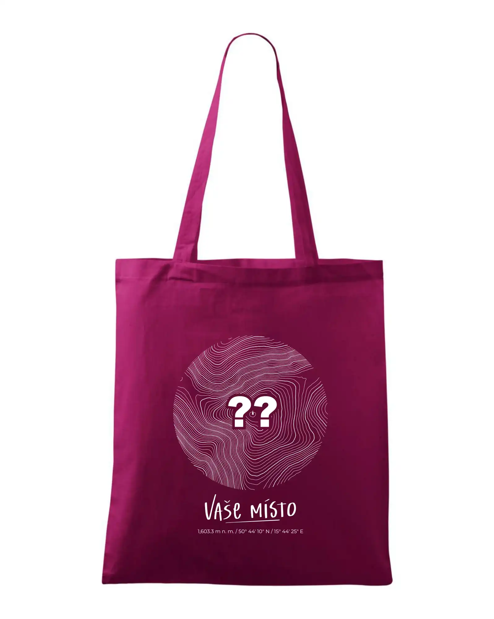 Tričká s vrstevnicami – originálne horské motívy - Vaše miesto - vrstevnice v kruhu - Taška bavlnená