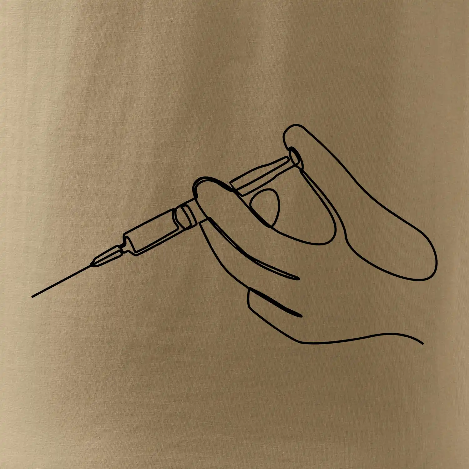 Ruka a injekce jedním tahem