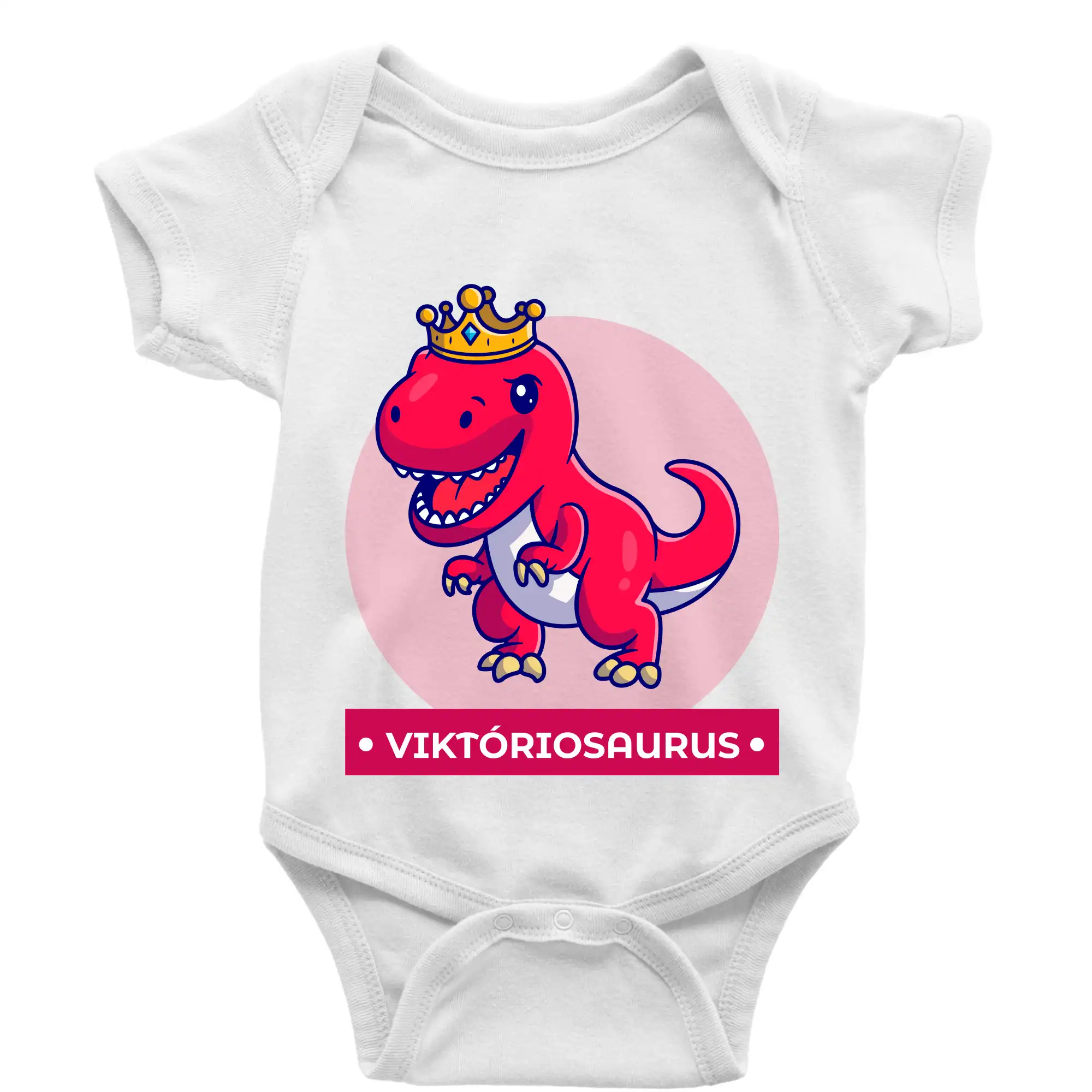 Detské tričká, mikiny a body s originálnymi potlačami | Veselé motívy pre chlapcov aj dievčatá - Dinosaurie mená - červený dinosaurus - Body dojčenské s krátkym rukávom