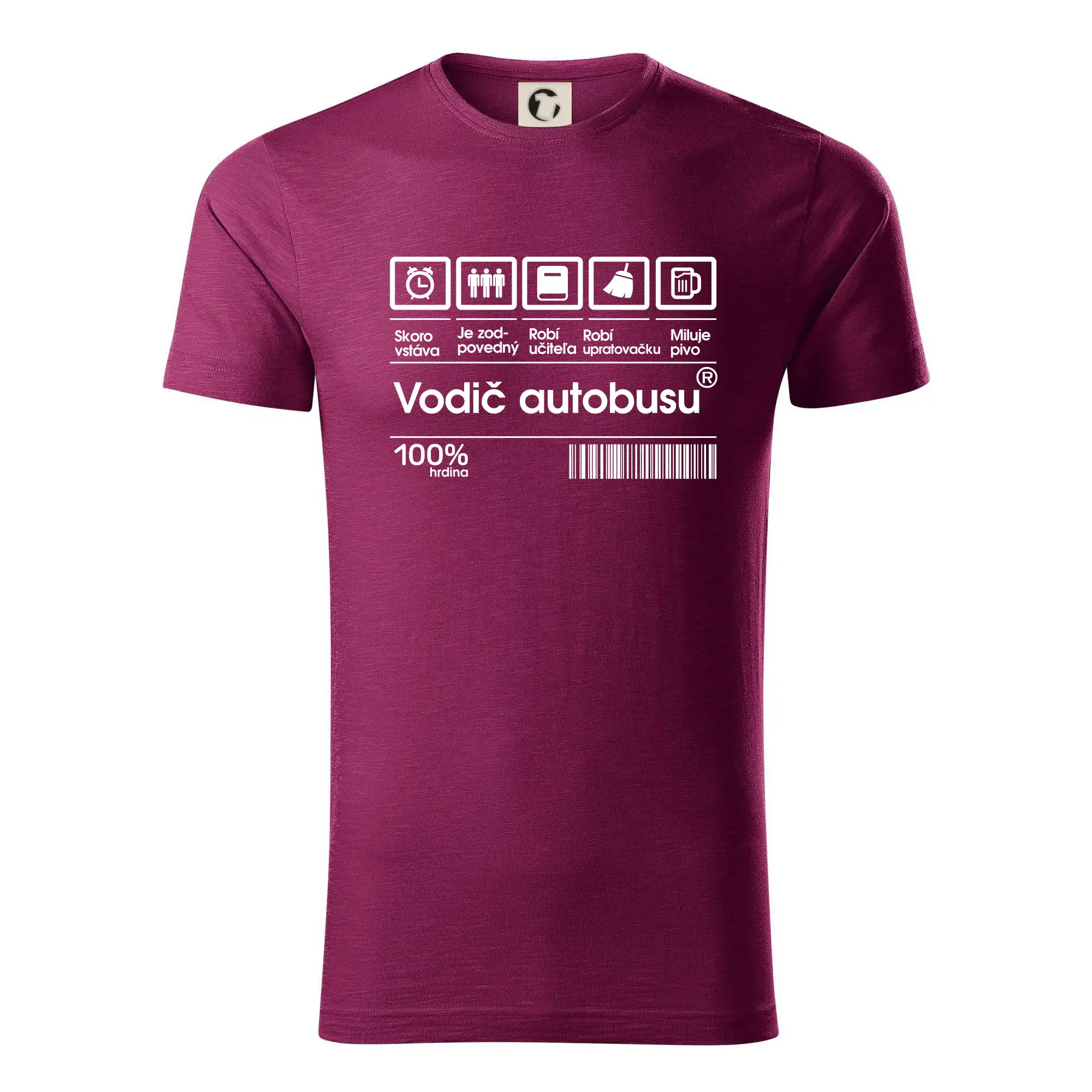 Auto tričká - Čiarový kód - Vodič autobusu - Tričko z organickej bavlny